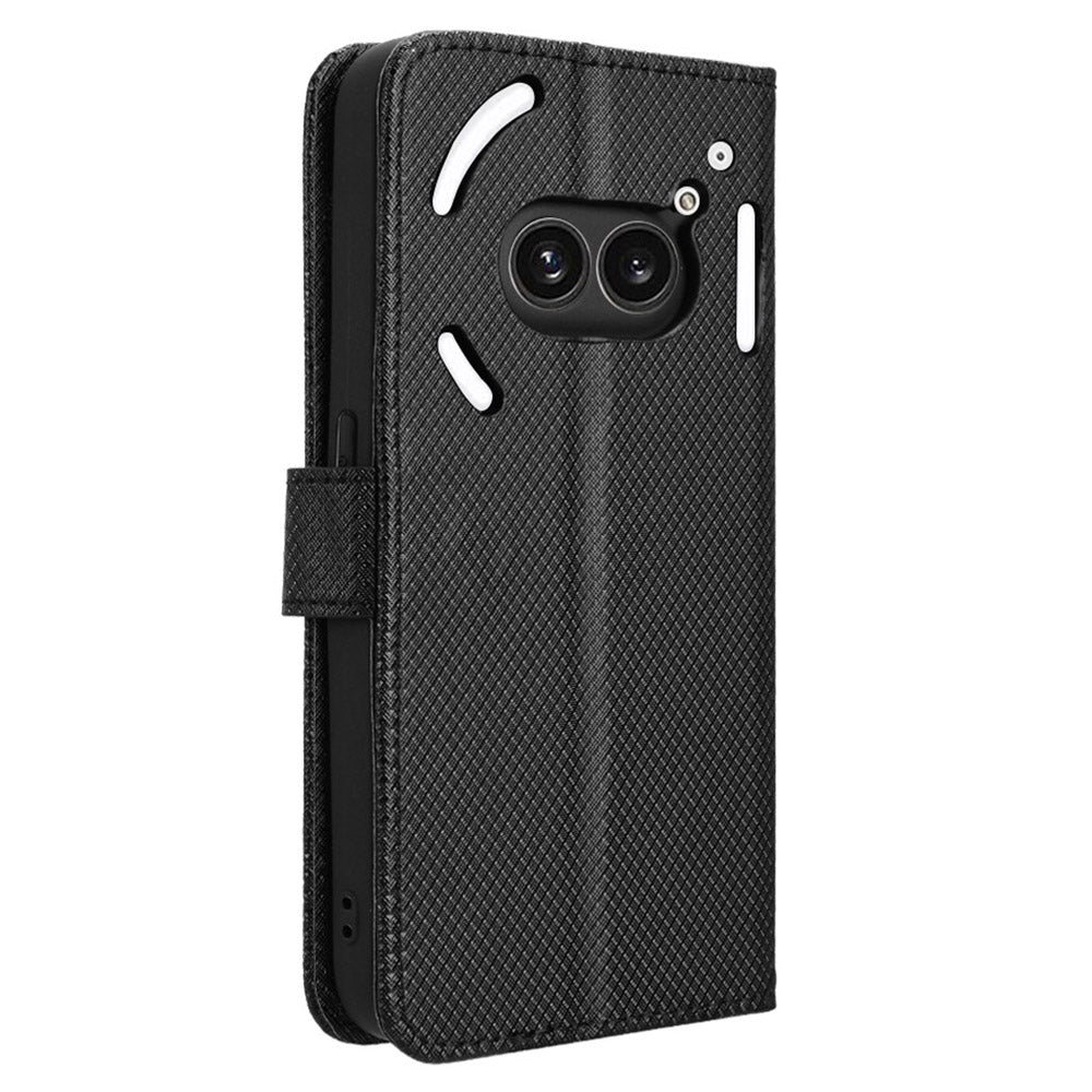 For Nothing Phone (2a) Wallet Case Diamond Texture PU Leather Protective Phone Cover