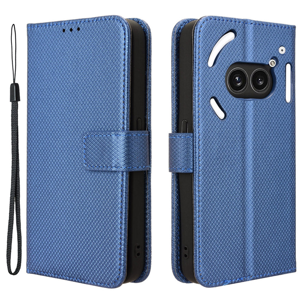 For Nothing Phone (2a) Wallet Case Diamond Texture PU Leather Protective Phone Cover