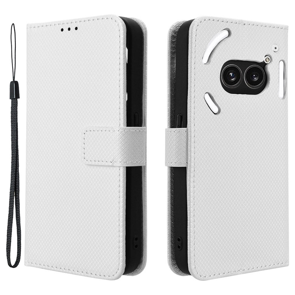 For Nothing Phone (2a) Wallet Case Diamond Texture PU Leather Protective Phone Cover