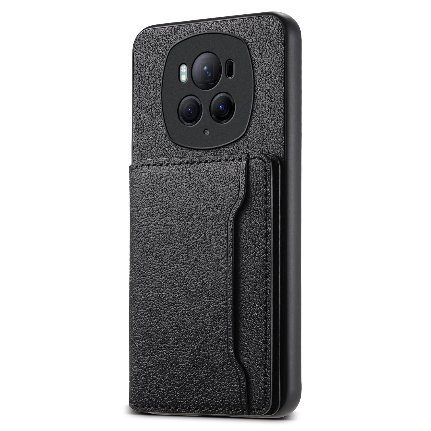 For Honor Magic6 Pro 5G Case Kickstand Drop-proof Leather Coated PC+TPU Back Phone Cover
