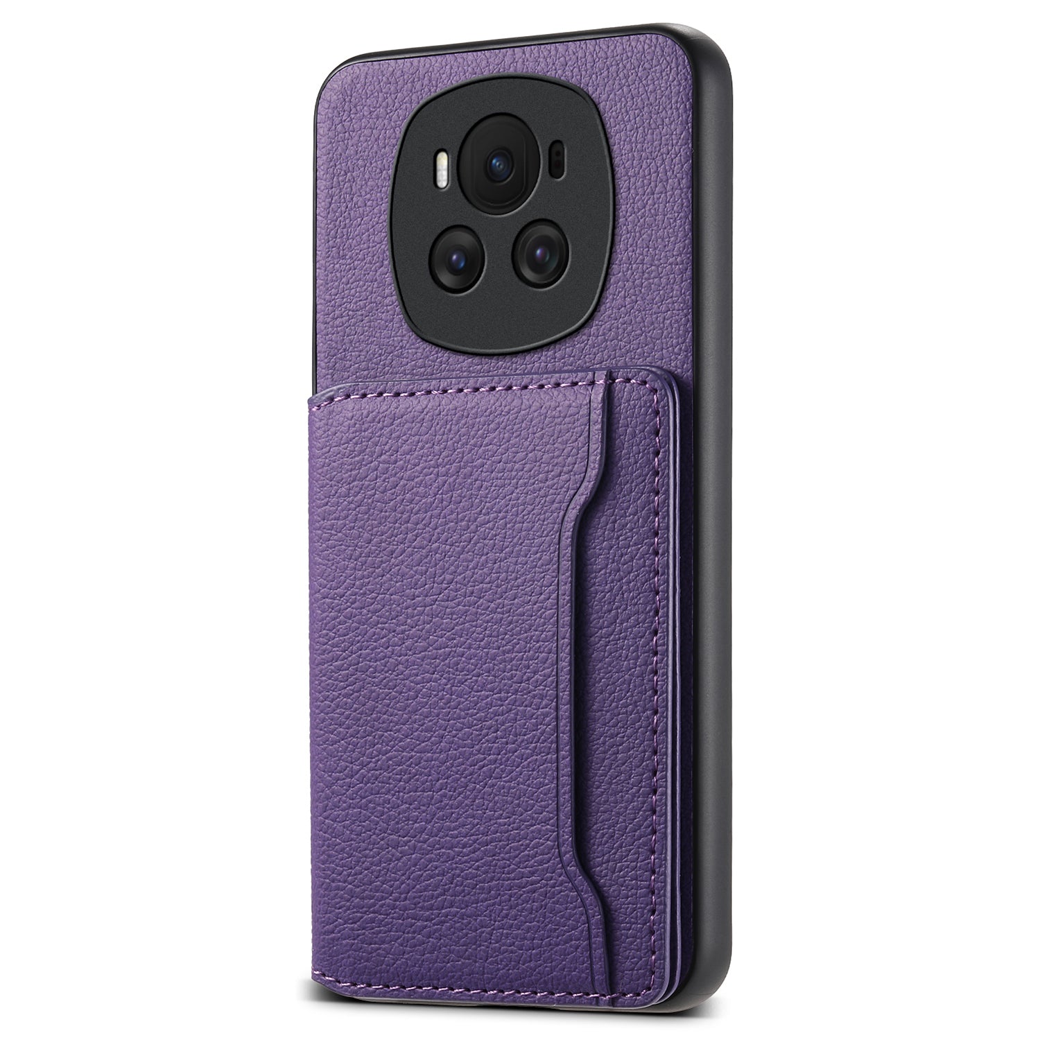 For Honor Magic6 5G Case Case with Card Slots Kickstand Leather Coated PC+TPU Phone Cover