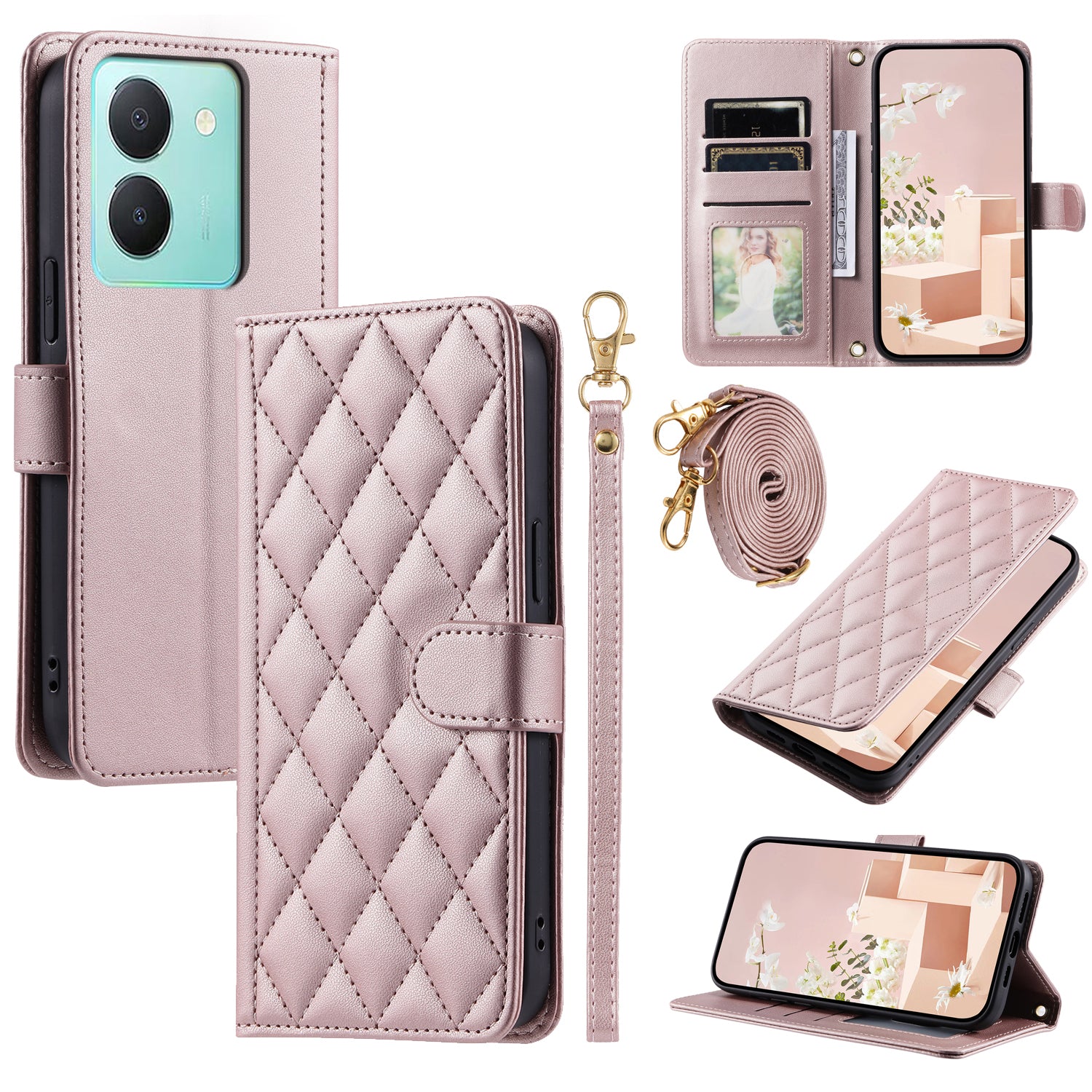 For vivo Y78 5G (China) / Y27 5G / Y27s 4G / Y100i 5G / Y77t 5G / Y36 5G (Global) / Y36 4G (Global) / Y36 4G (India) Leather Case