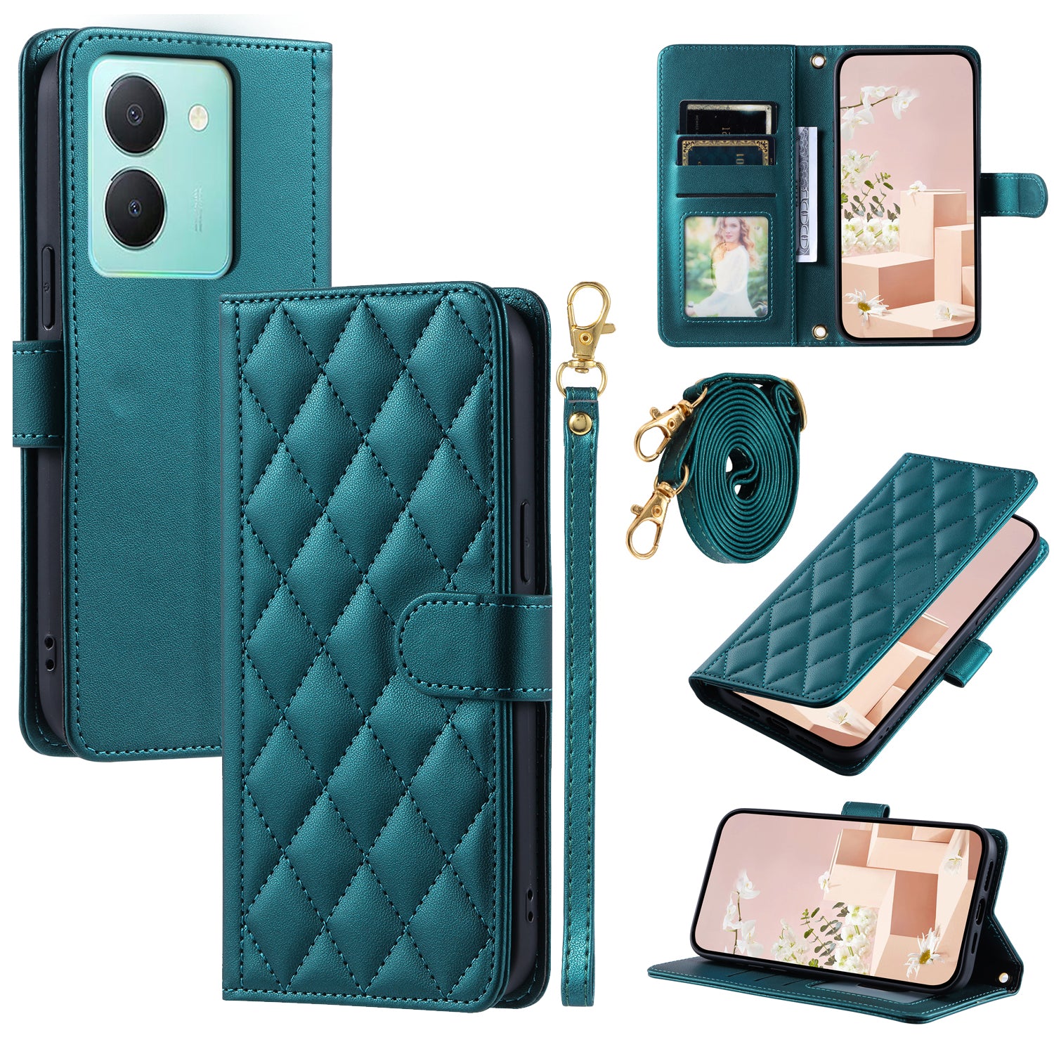 For vivo Y78 5G (China) / Y27 5G / Y27s 4G / Y100i 5G / Y77t 5G / Y36 5G (Global) / Y36 4G (Global) / Y36 4G (India) Leather Case