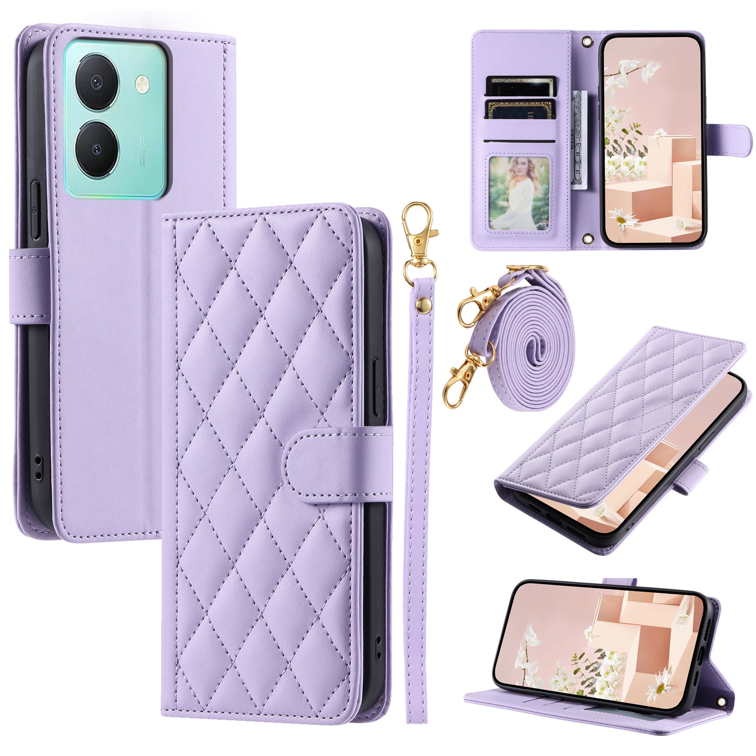 For vivo Y78 5G (China) / Y27 5G / Y27s 4G / Y100i 5G / Y77t 5G / Y36 5G (Global) / Y36 4G (Global) / Y36 4G (India) Leather Case