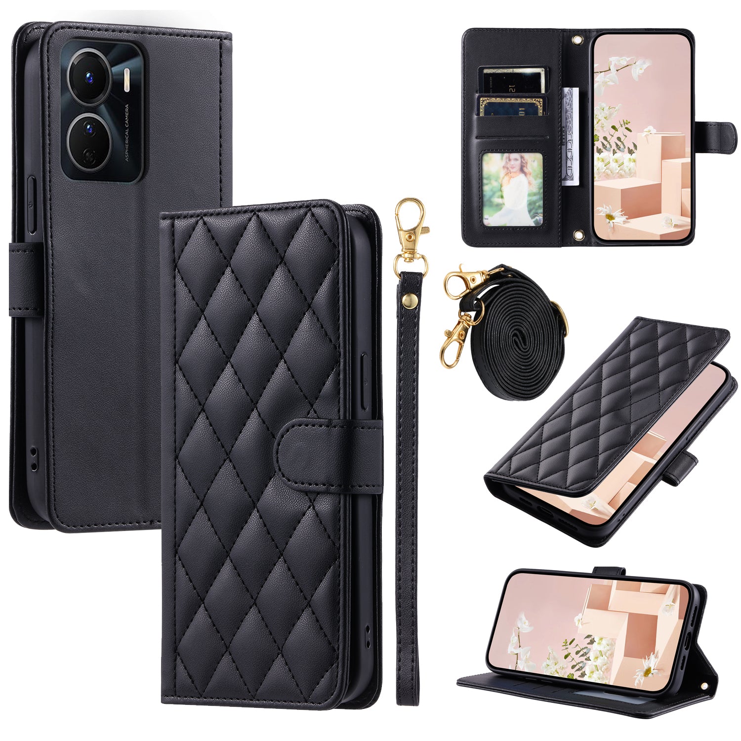 For vivo Y16 4G / Y56 5G / Y02s 4G Case Wallet Stand Flip Leather Phone Cover