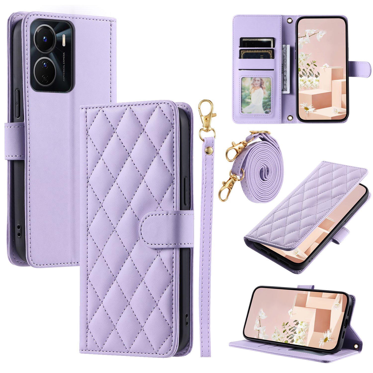 For vivo Y16 4G / Y56 5G / Y02s 4G Case Wallet Stand Flip Leather Phone Cover