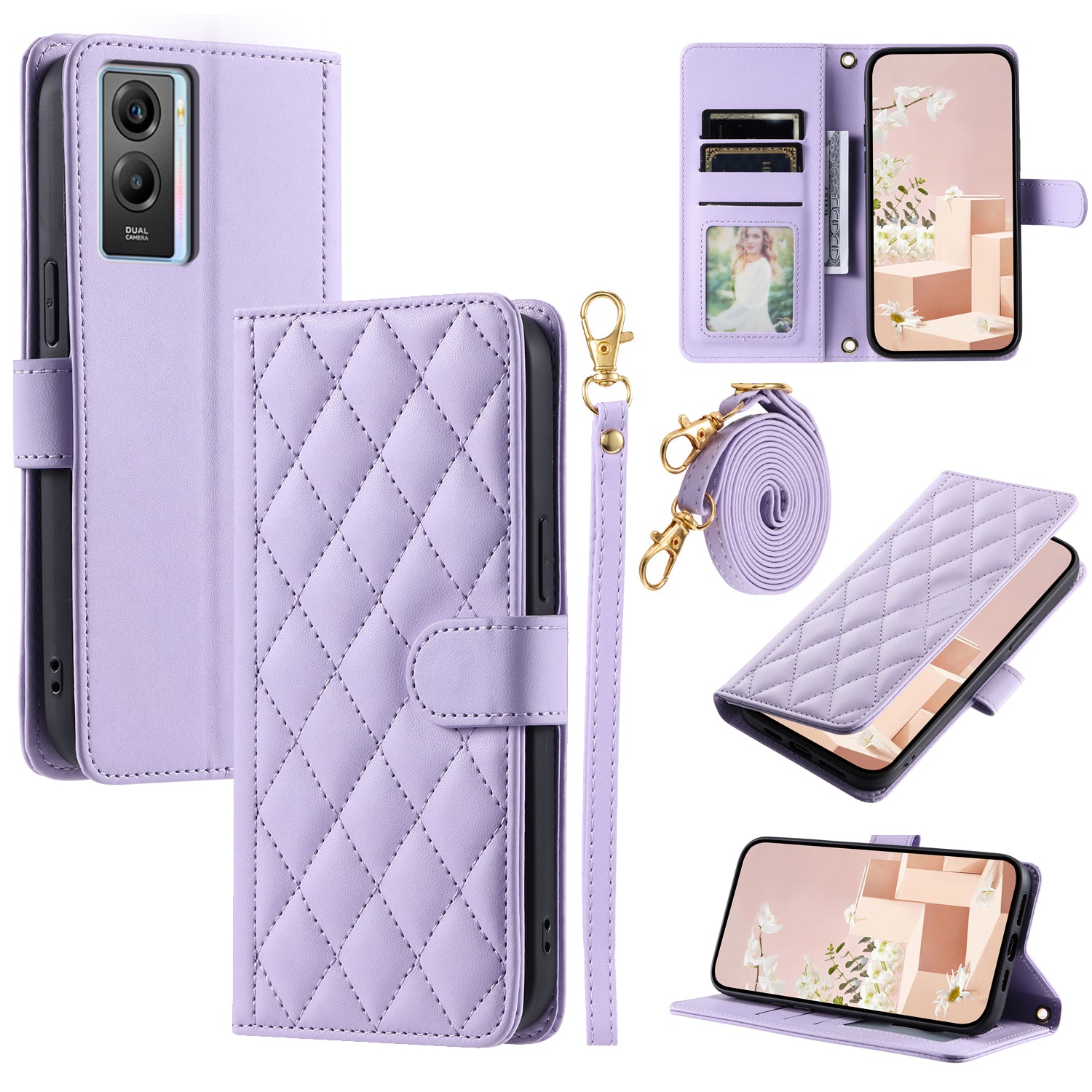 For vivo Y55s (2023) 5G / Y55 5G / Y75 5G / T1 5G / Y30 5G / Y33e 5G / iQOO U5e 5G Case Leather Phone Wallet Cover