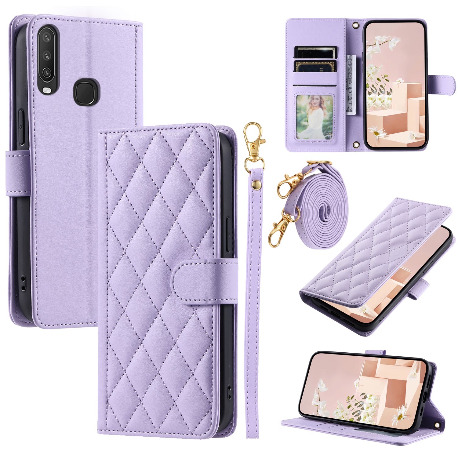 For vivo Y17 / Y15 / Y12 / Y11 (2019) Case Anti-Scratch Leather Flip Phone Cover with Wallet