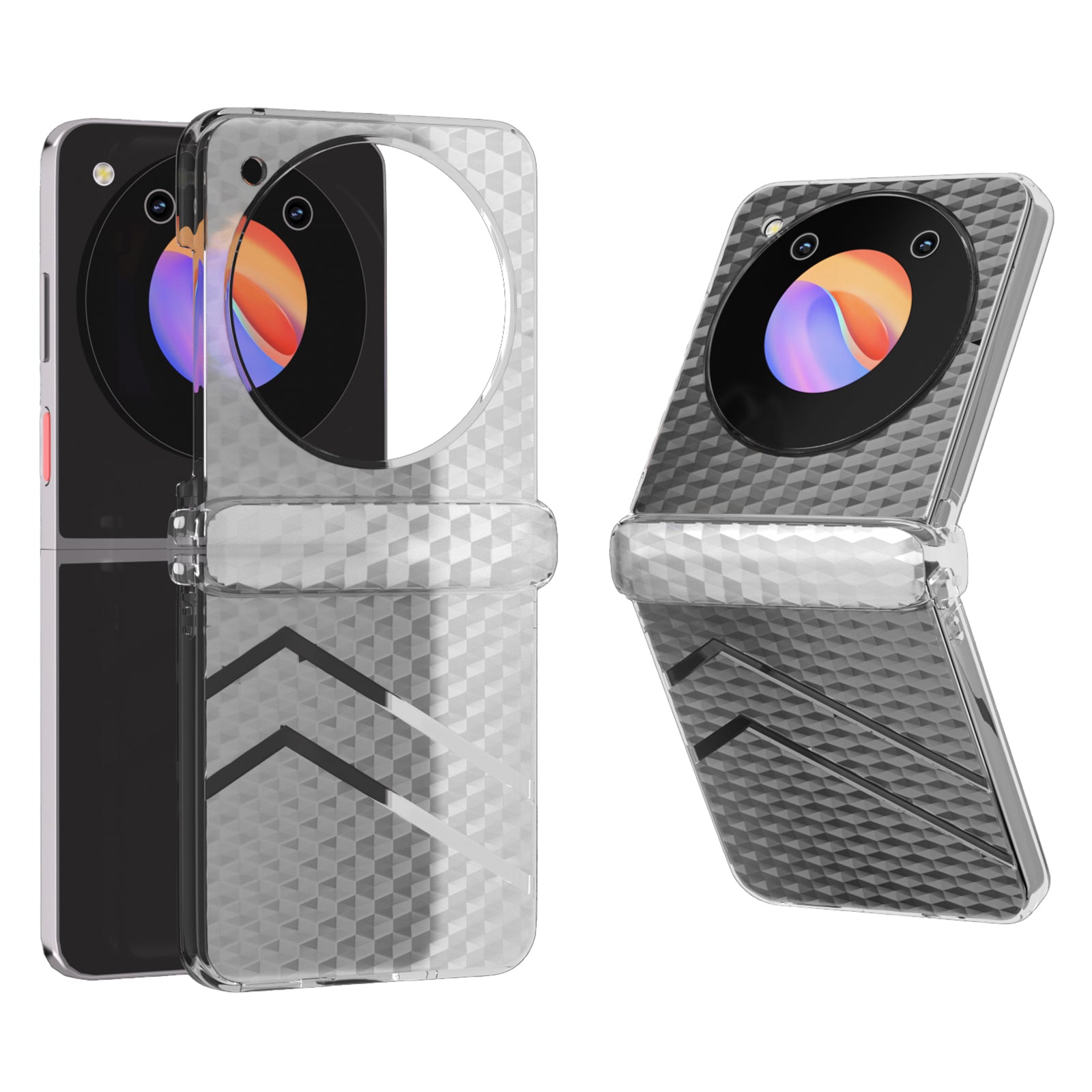 For ZTE nubia Flip 5G Case Hinge Protection Transparent PC Matte Phone Cover