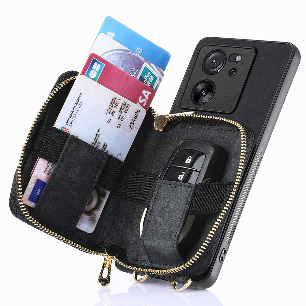 D3 For Xiaomi 13T / 13T Pro / K60 Ultra Case PU+TPU+PC Phone Cover with Zipper Wallet
