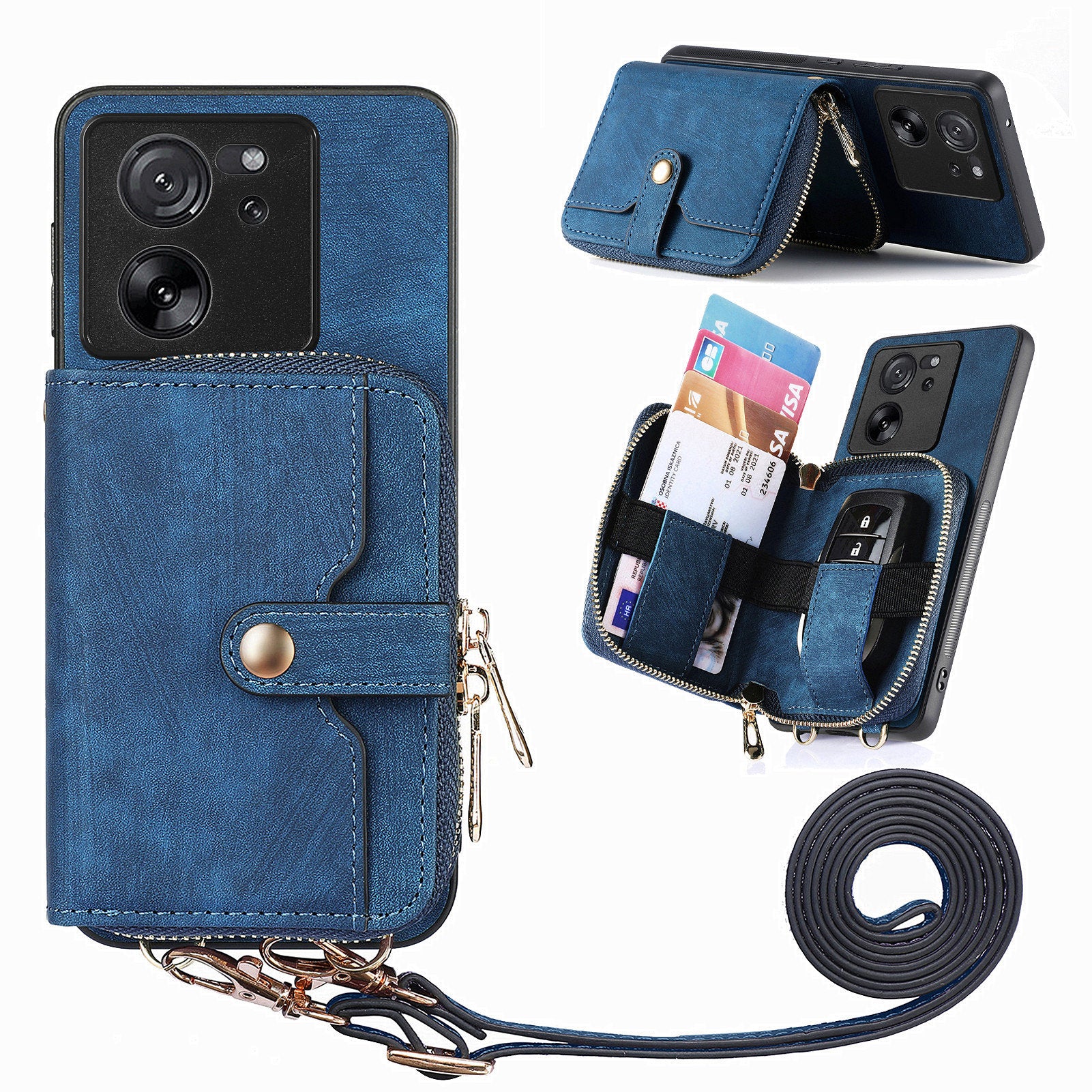 D3 For Xiaomi 13T / 13T Pro / K60 Ultra Case PU+TPU+PC Phone Cover with Zipper Wallet