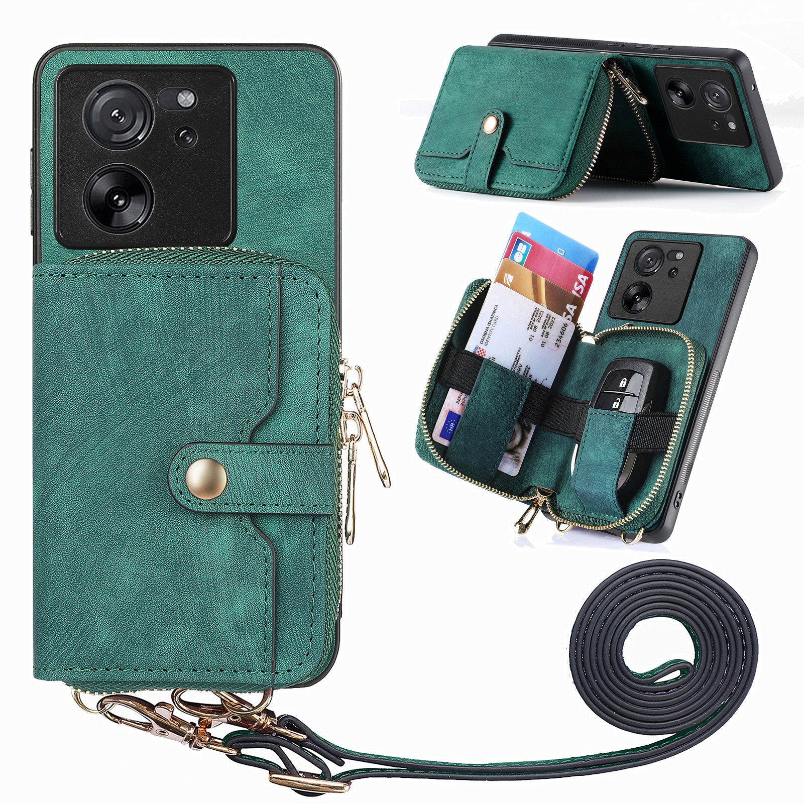 D3 For Xiaomi 13T / 13T Pro / K60 Ultra Case PU+TPU+PC Phone Cover with Zipper Wallet