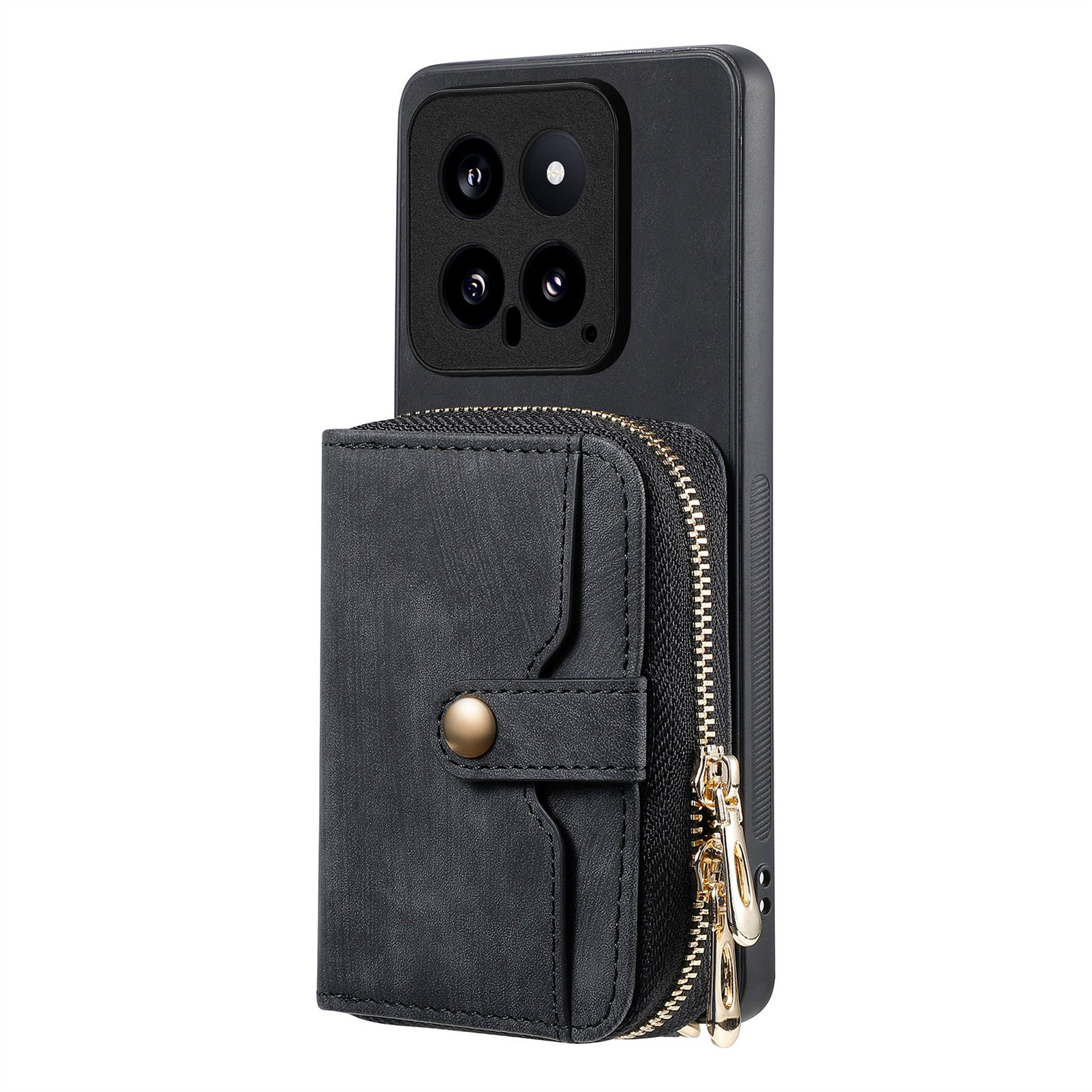 D3 For Xiaomi 14 Cell Phone Cases Leather+TPU+PC Cover with Zipper Wallet