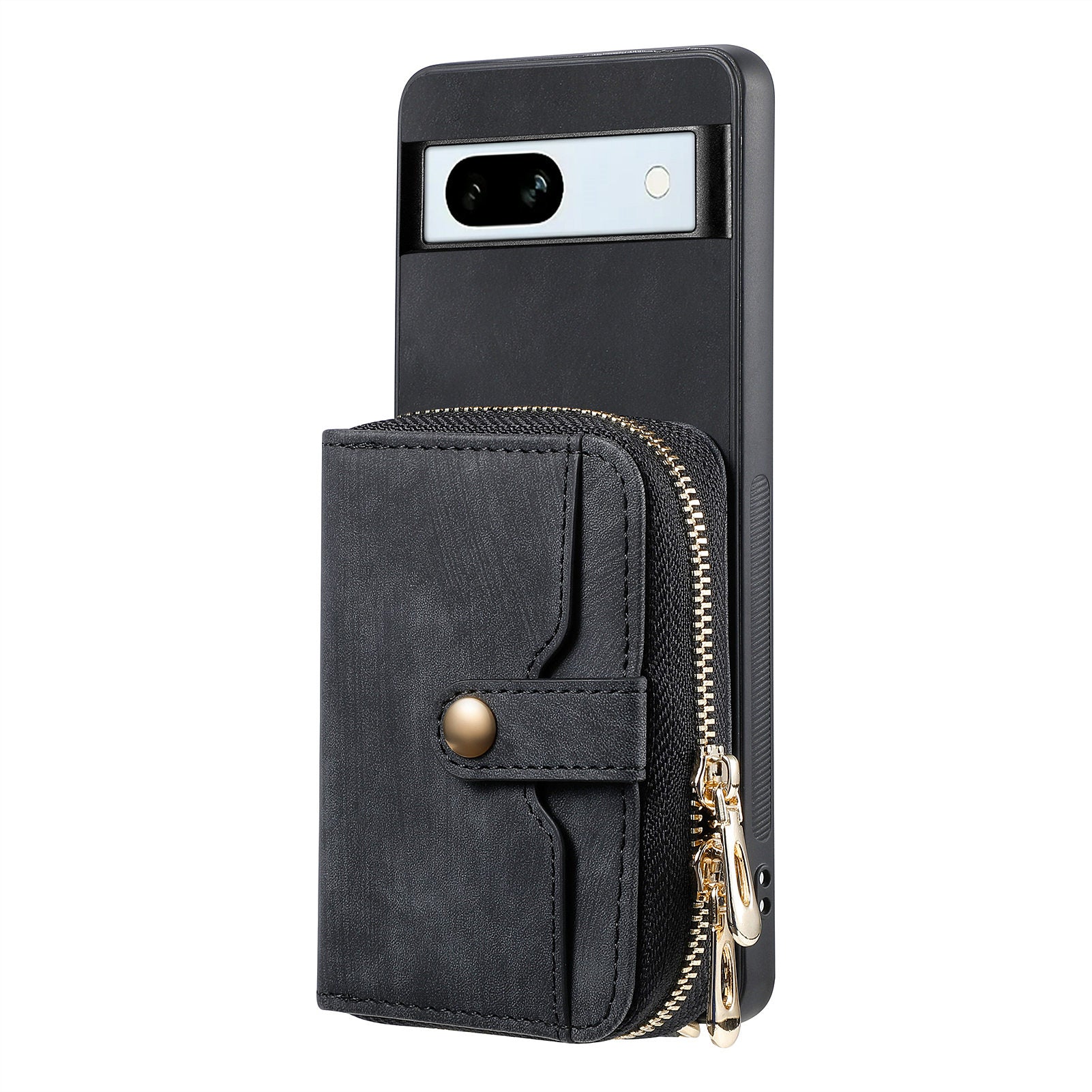 D3 for Google Pixel 7a Phone Case with Shoulder Strap Zipper Wallet Leather+PC+TPU Cover