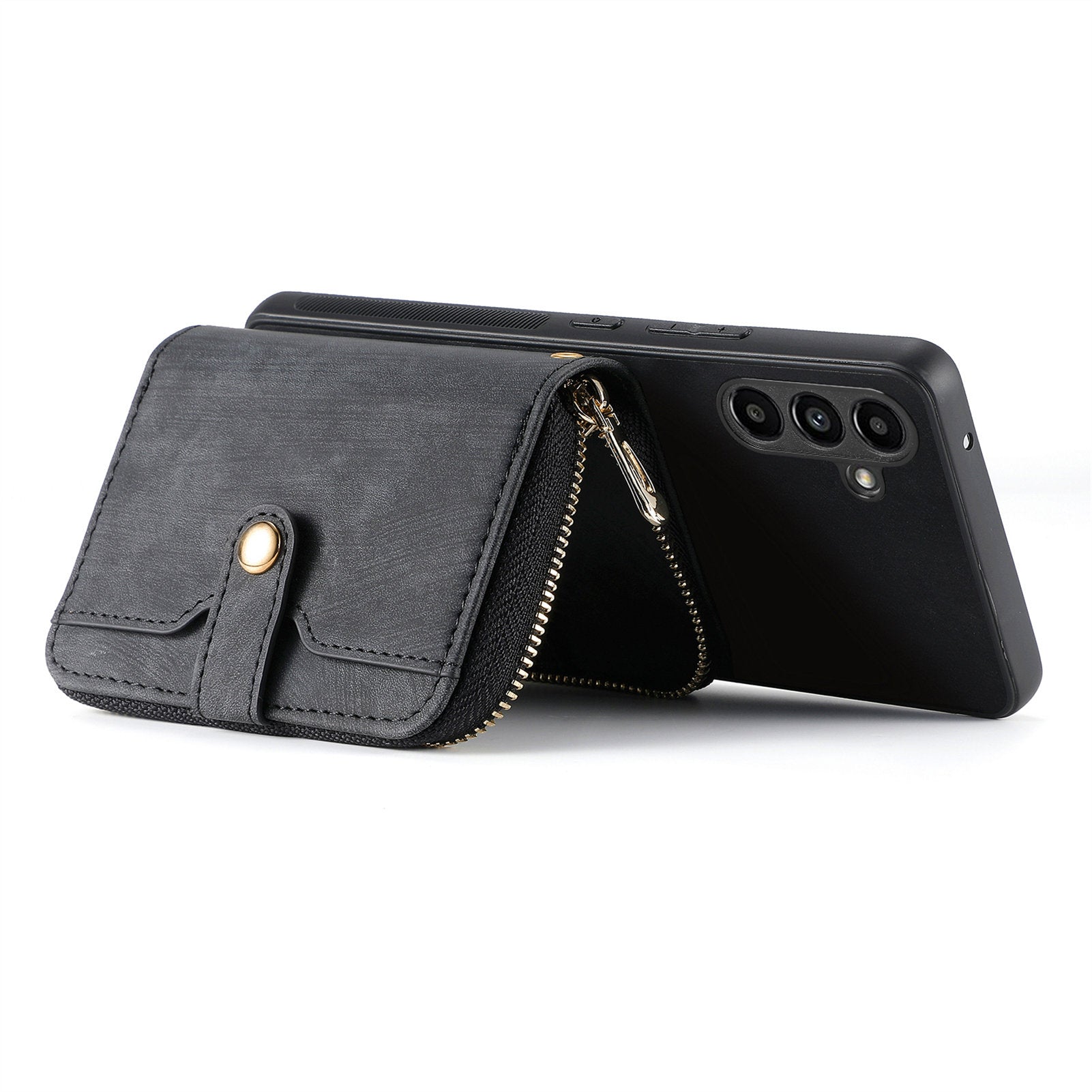 D3 Crossbody Case for Samsung Galaxy A54 5G Zipper Pocket Leather+TPU+PC Phone Cover