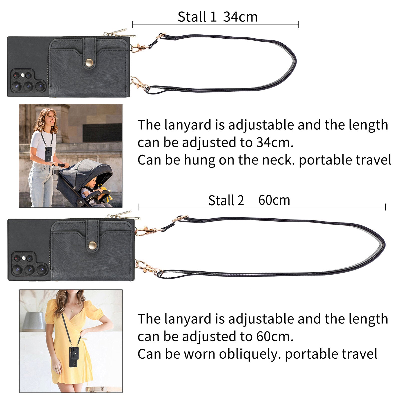 D3 Phone Case Wallet for Samsung Galaxy S22 Ultra 5G Zipper Pocket PU Leather+PC+TPU Phone Cover
