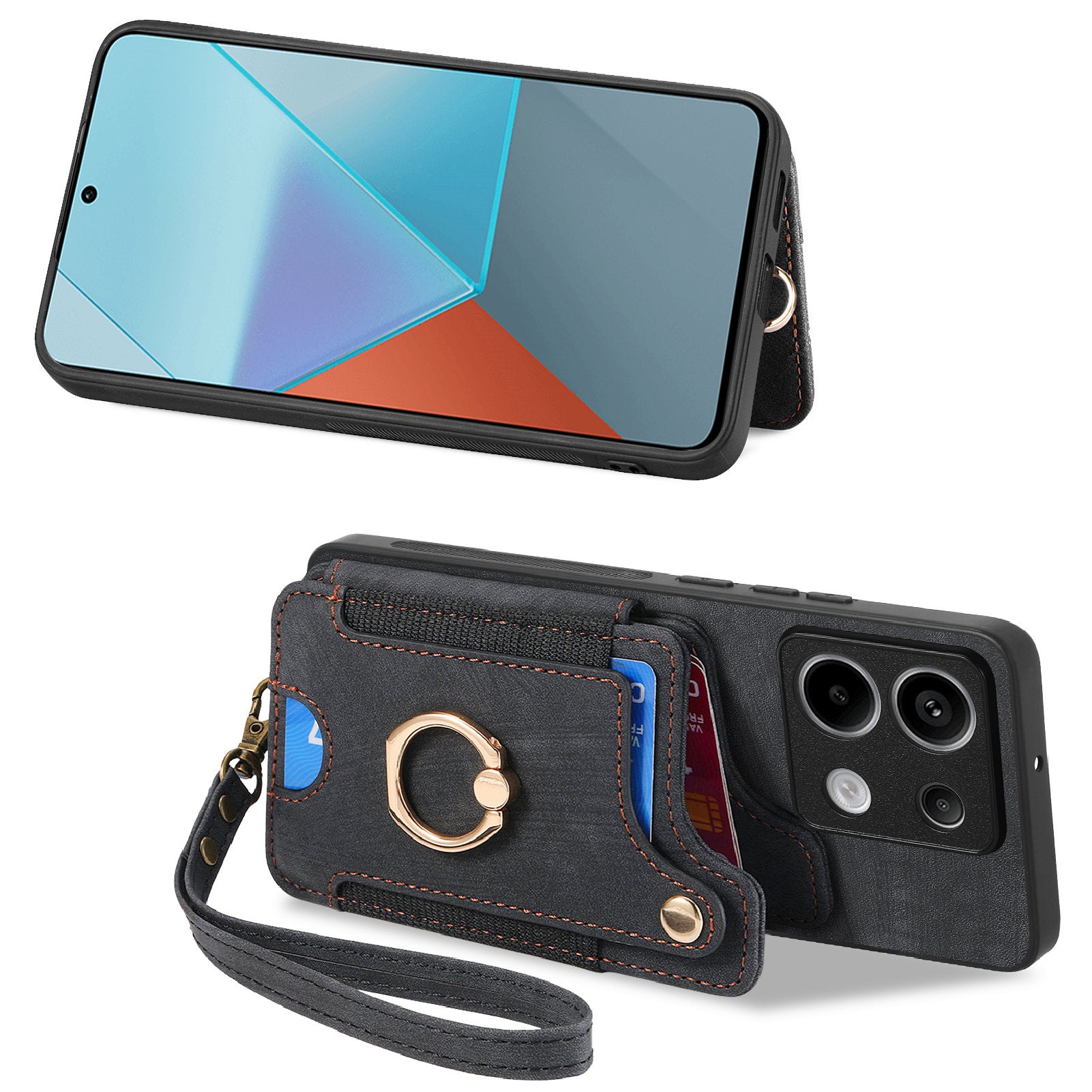 D4 For Xiaomi Redmi Note 13 Pro 5G / Poco X6 5G Case RFID Blocking Card Slots Leather Back Cover