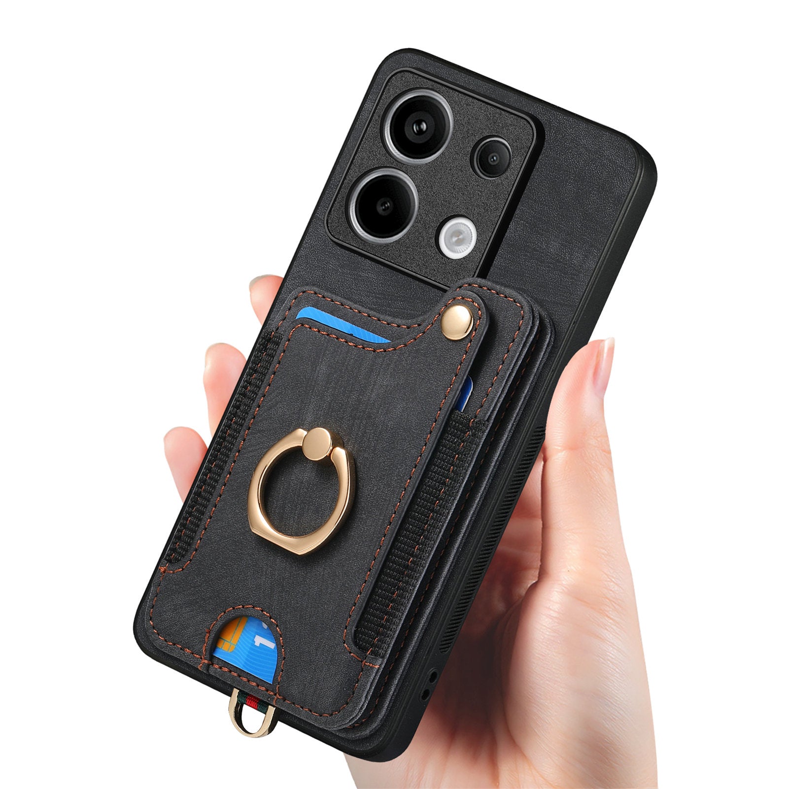 D4 For Xiaomi Redmi Note 13 Pro 5G / Poco X6 5G Case RFID Blocking Card Slots Leather Back Cover
