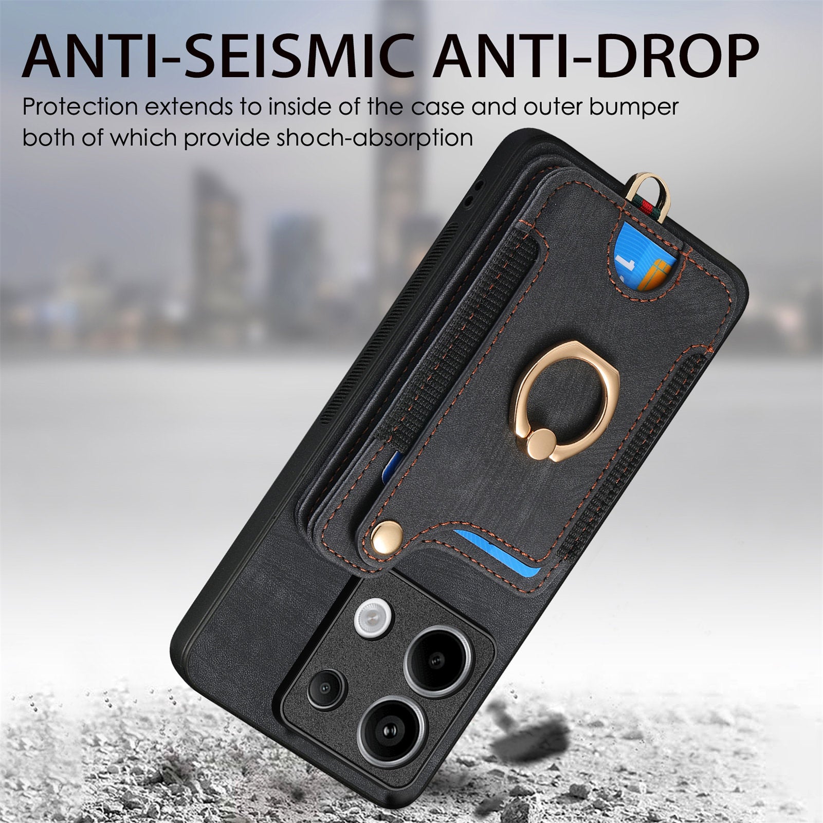 D4 For Xiaomi Redmi Note 13 Pro 5G / Poco X6 5G Case RFID Blocking Card Slots Leather Back Cover