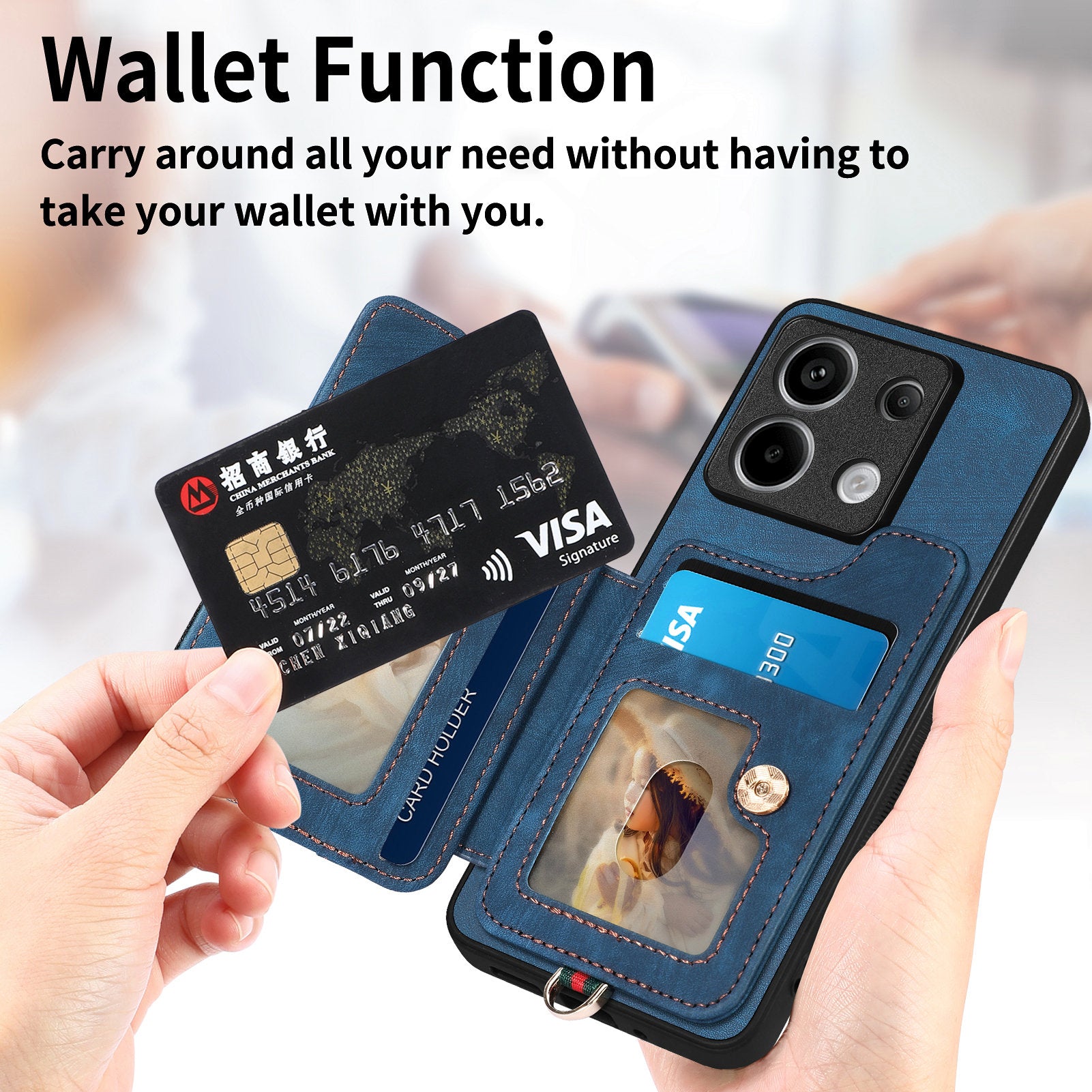 D4 For Xiaomi Redmi Note 13 Pro 5G / Poco X6 5G Case RFID Blocking Card Slots Leather Back Cover