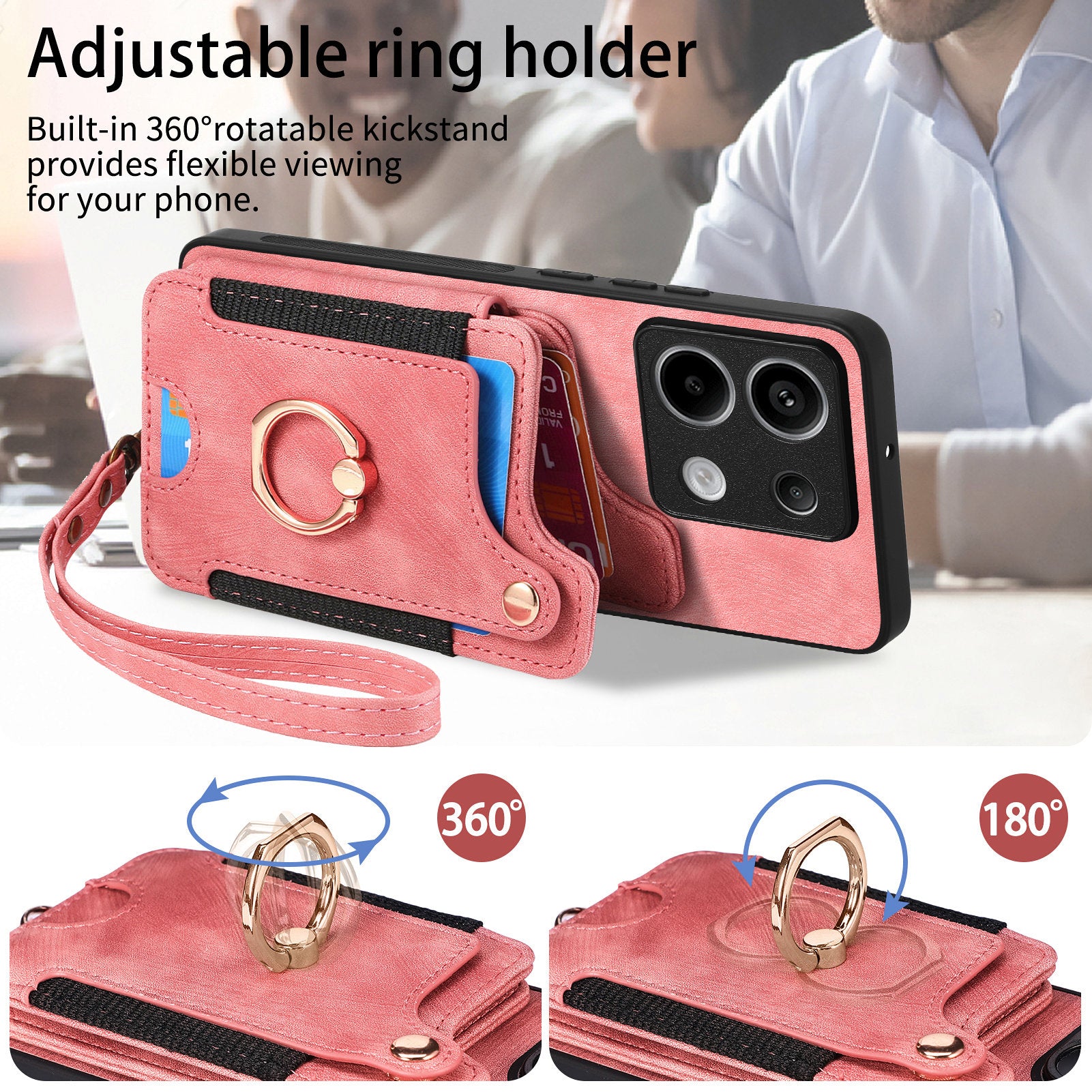 D4 For Xiaomi Redmi Note 13 Pro 5G / Poco X6 5G Case RFID Blocking Card Slots Leather Back Cover