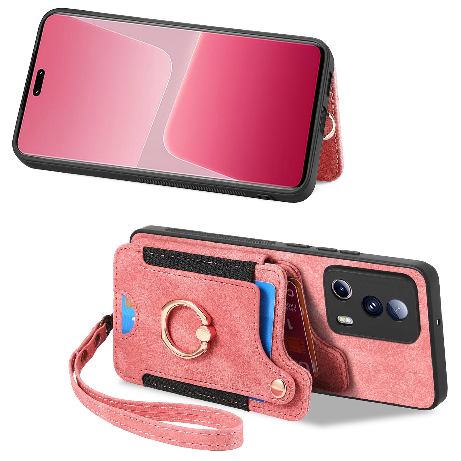 D4 For Xiaomi 13 Lite / Civi 2 5G Phone Case Vintage Card Slots Kickstand RFID Blocking Cover