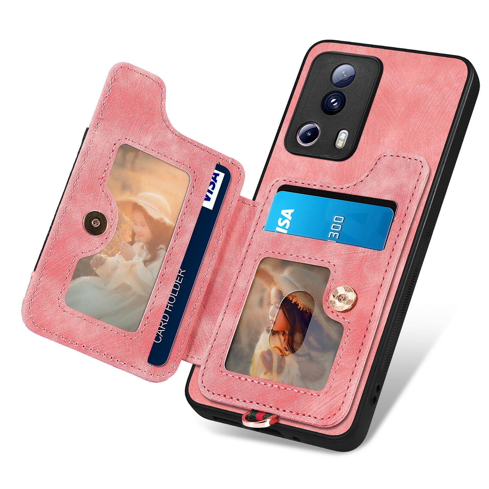 D4 For Xiaomi 13 Lite / Civi 2 5G Phone Case Vintage Card Slots Kickstand RFID Blocking Cover
