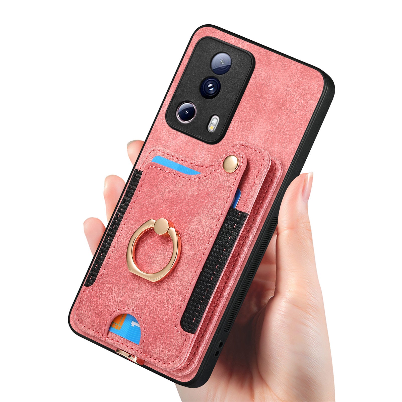 D4 For Xiaomi 13 Lite / Civi 2 5G Phone Case Vintage Card Slots Kickstand RFID Blocking Cover