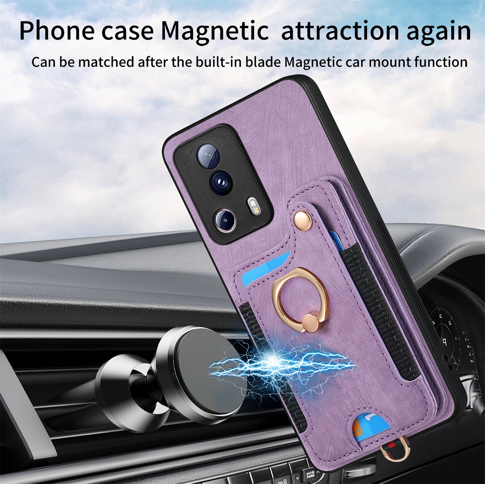 D4 For Xiaomi 13 Lite / Civi 2 5G Phone Case Vintage Card Slots Kickstand RFID Blocking Cover