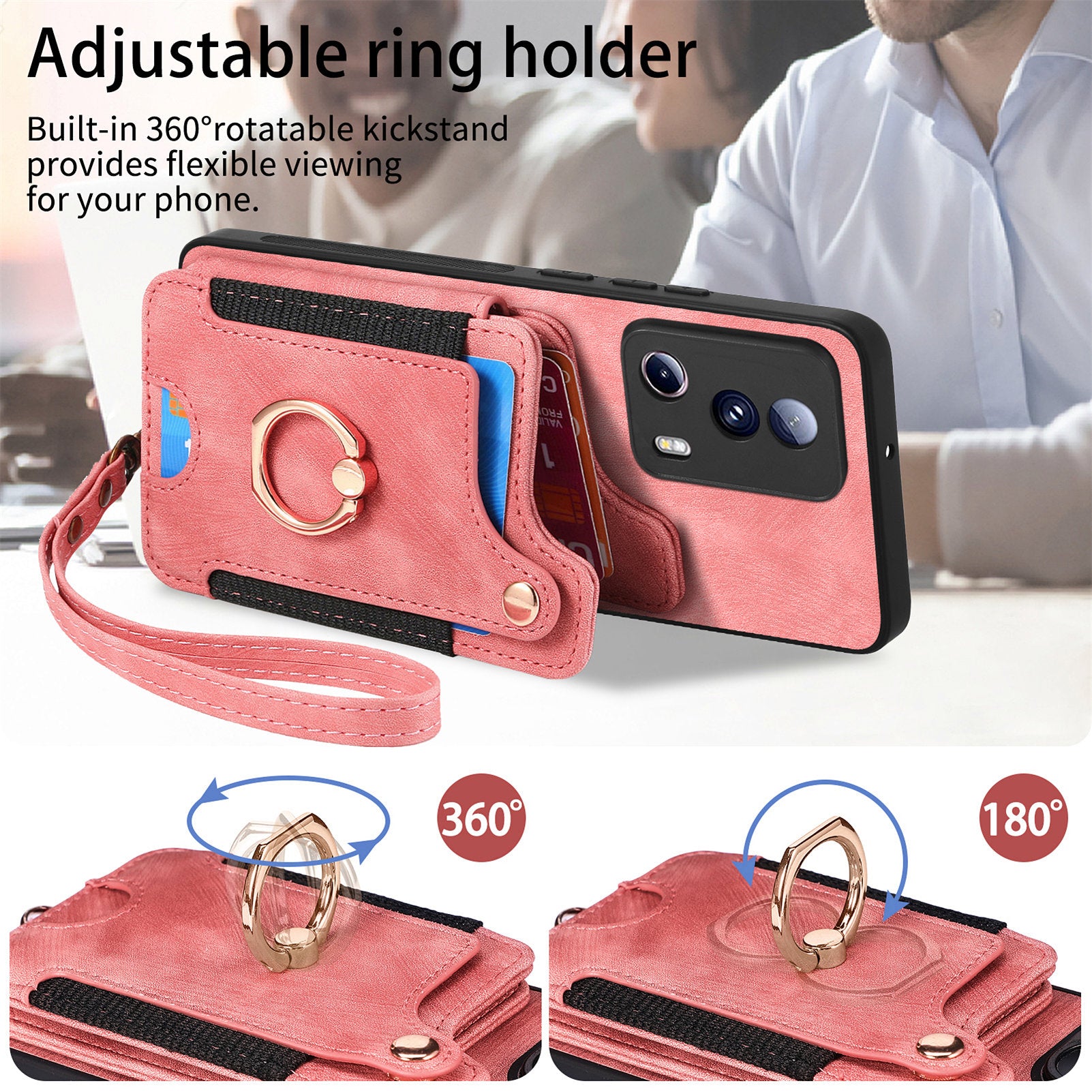 D4 For Xiaomi 13 Lite / Civi 2 5G Phone Case Vintage Card Slots Kickstand RFID Blocking Cover