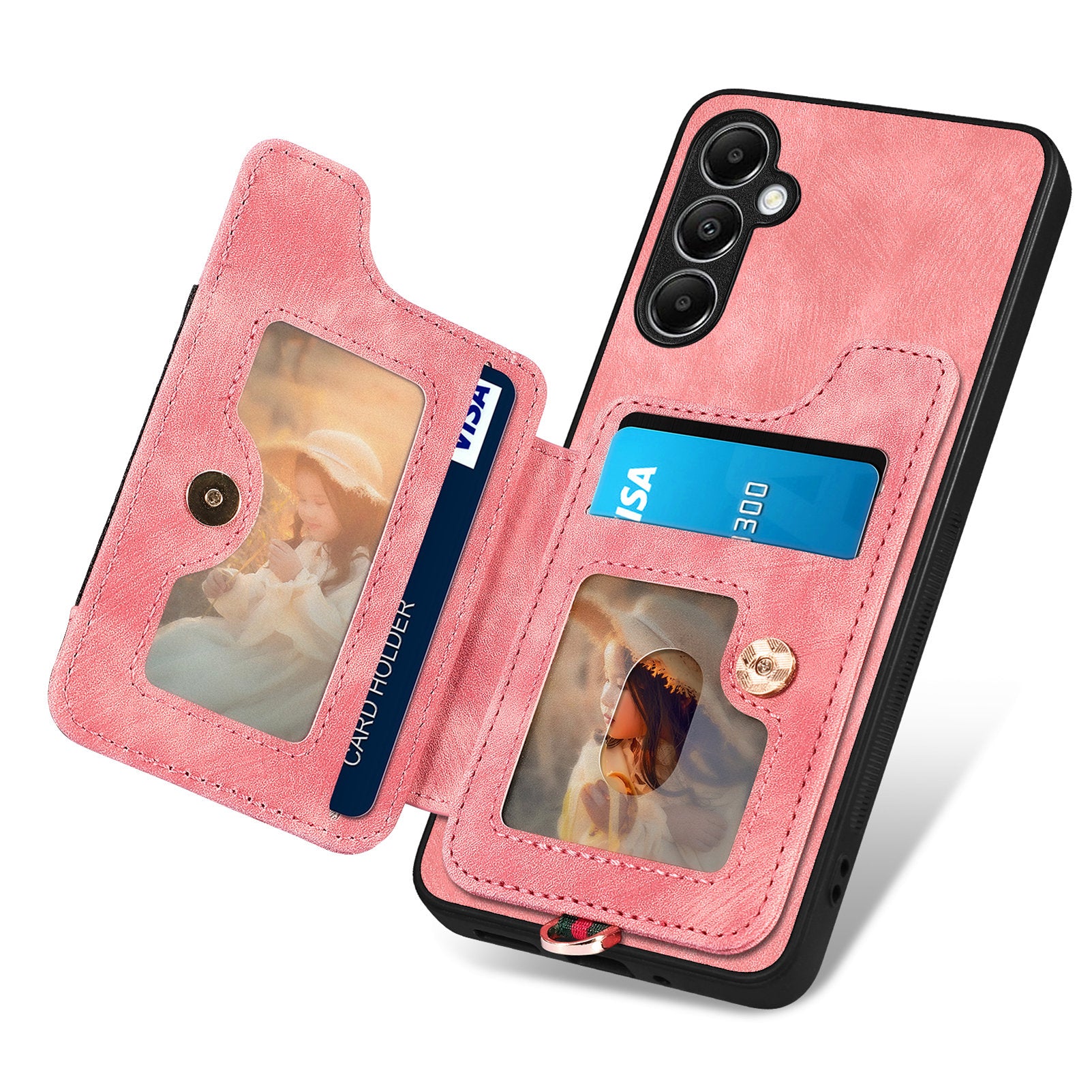 D4 For Samsung Galaxy A14 4G / 5G Case with Card Holder RFID Blocking Retro Leather Back Cover