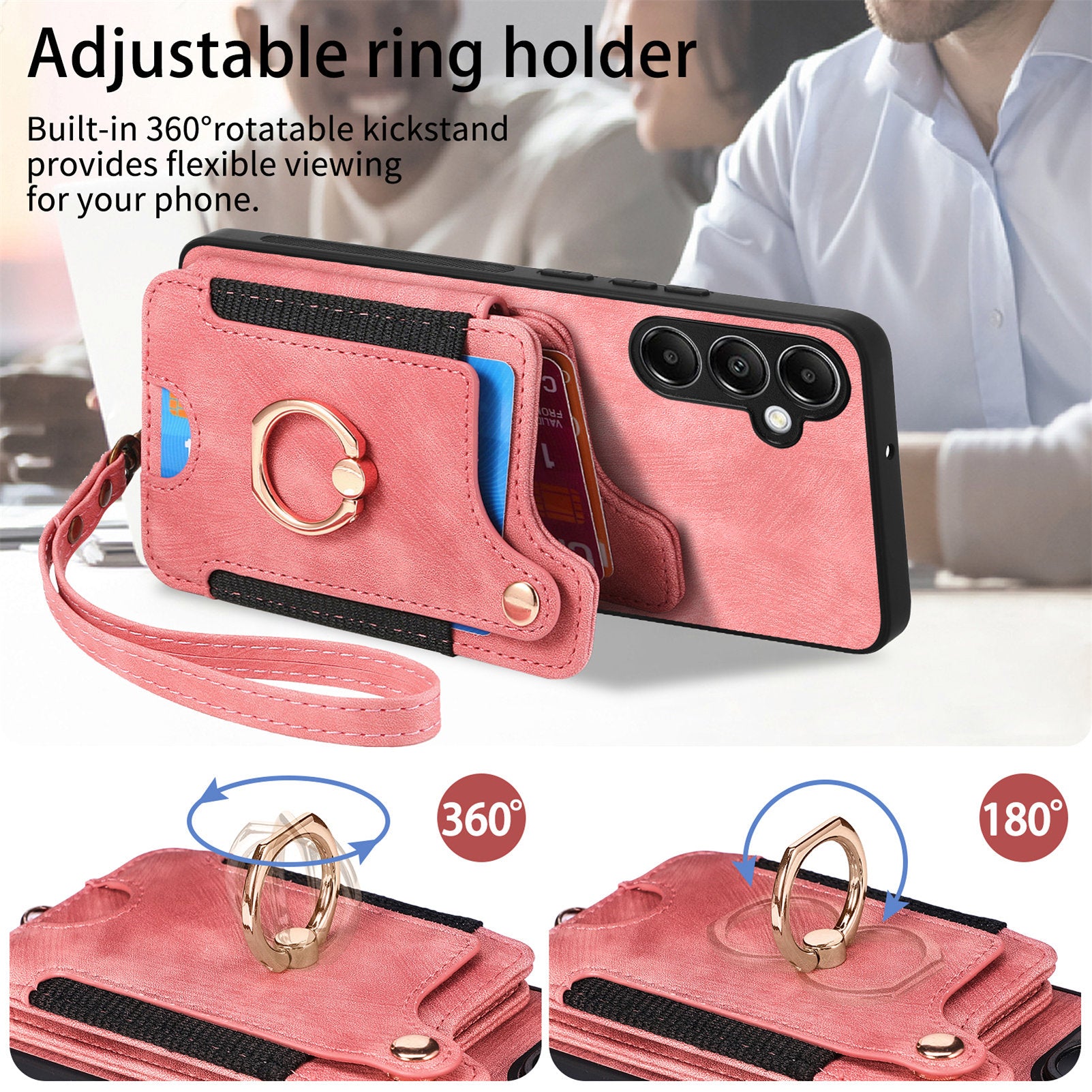 D4 For Samsung Galaxy A14 4G / 5G Case with Card Holder RFID Blocking Retro Leather Back Cover