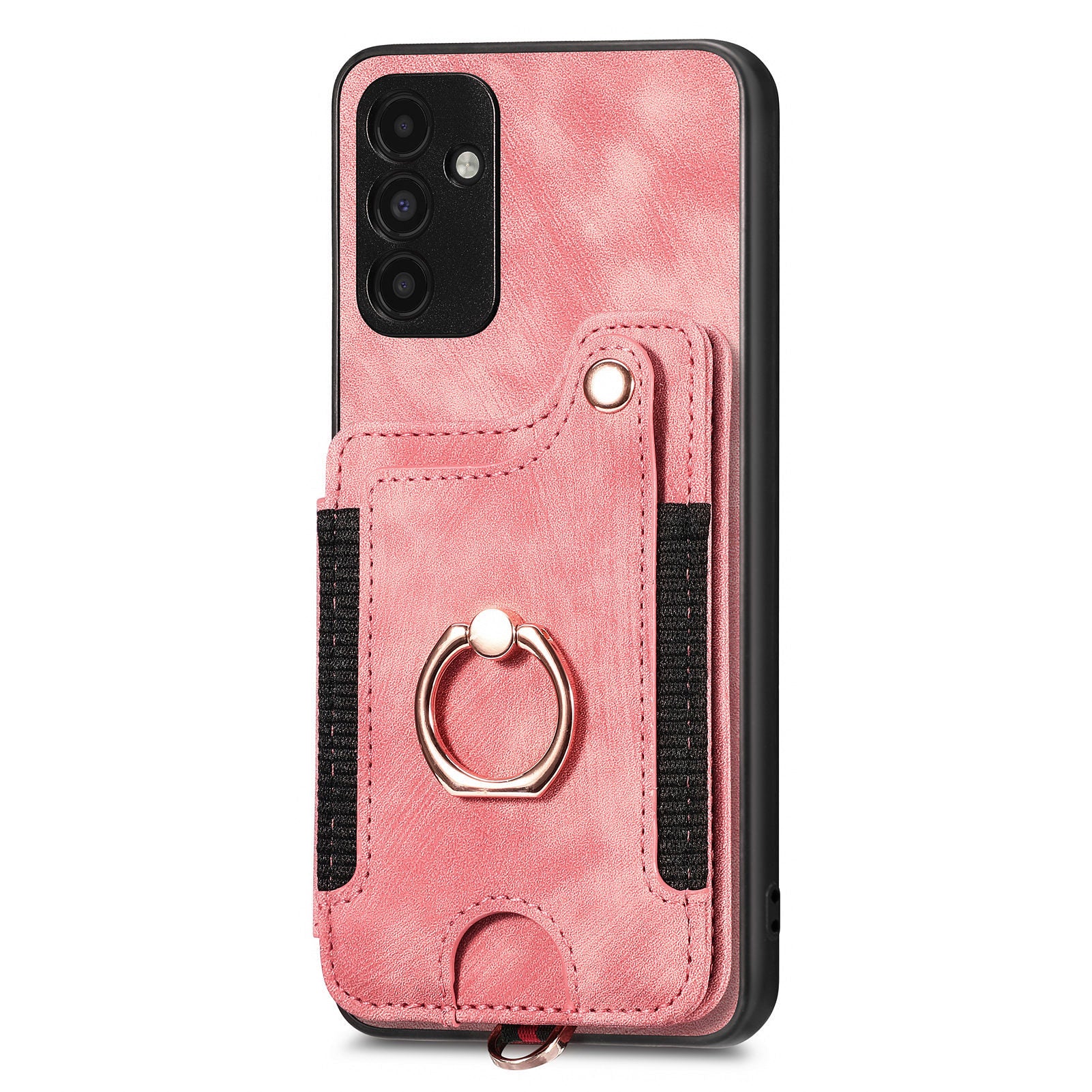 D4 For Samsung Galaxy A15 4G / 5G Phone Case Kickstand Card Holder RFID Blocking Leather+TPU Cover