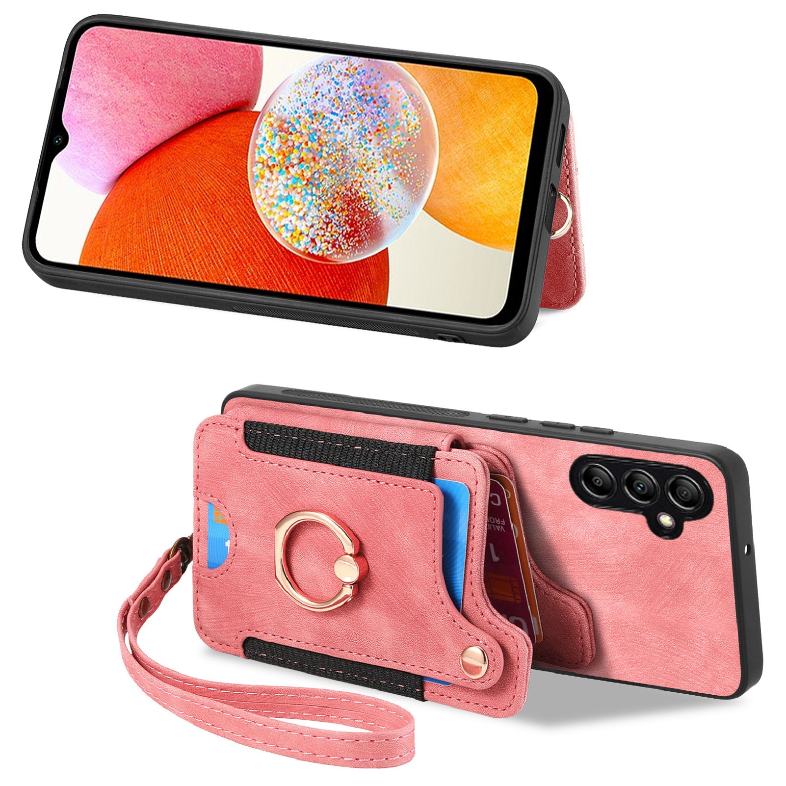 D4 For Samsung Galaxy A25 5G (Global) (161.0 x 76.5 x 8.3mm) Case PU Leather RFID Blocking Kickstand Phone Cover