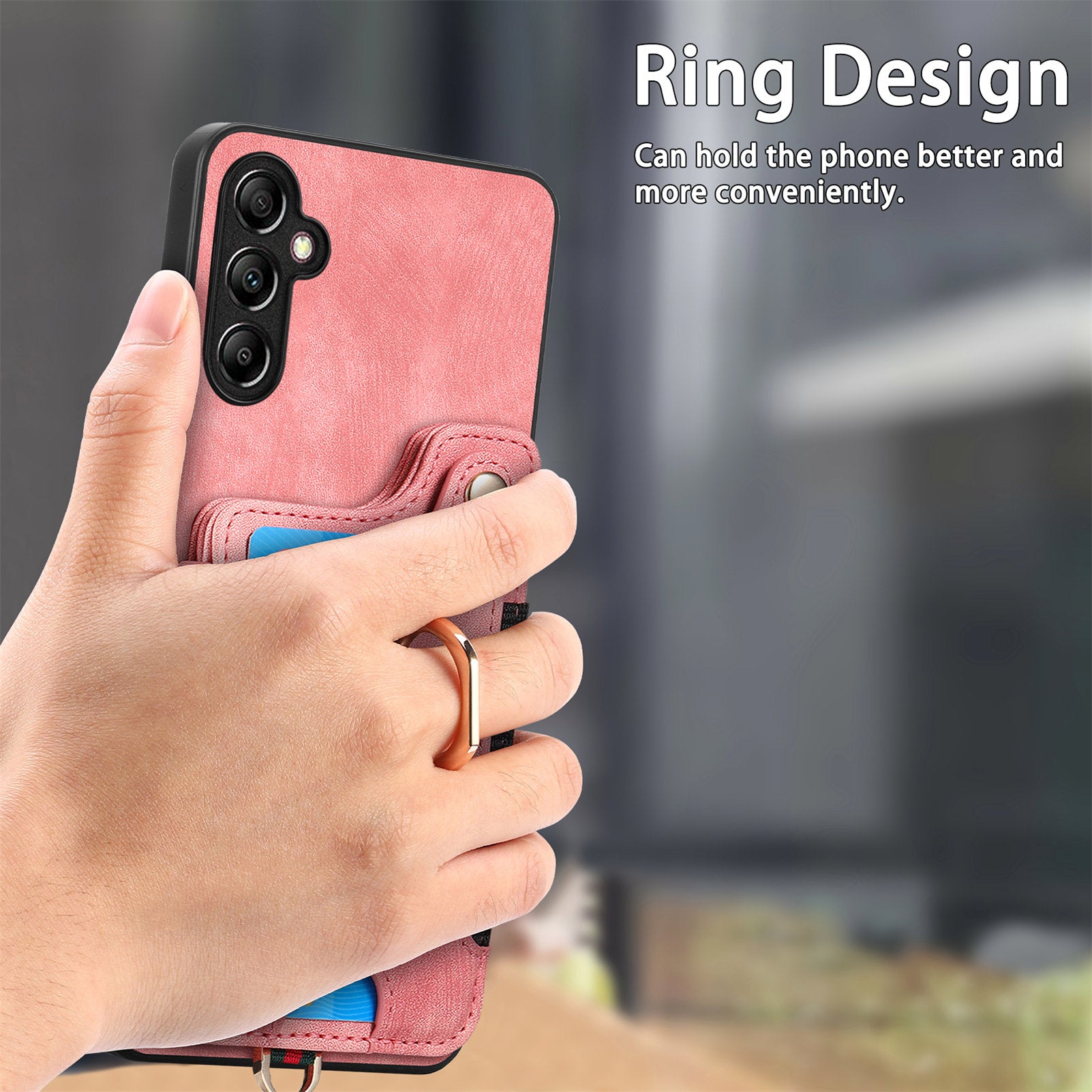 D4 For Samsung Galaxy A25 5G (Global) (161.0 x 76.5 x 8.3mm) Case PU Leather RFID Blocking Kickstand Phone Cover