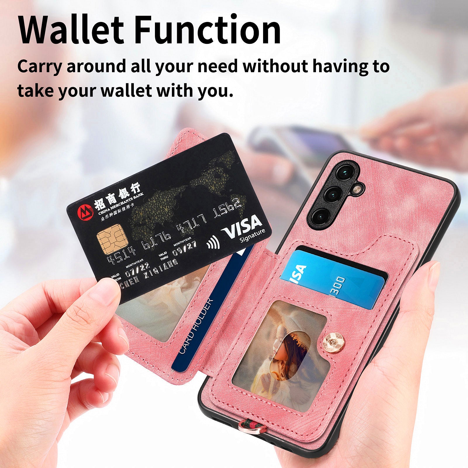 D4 For Samsung Galaxy A34 5G Case RFID Blocking Card Slots Retro Leather+TPU Phone Cover