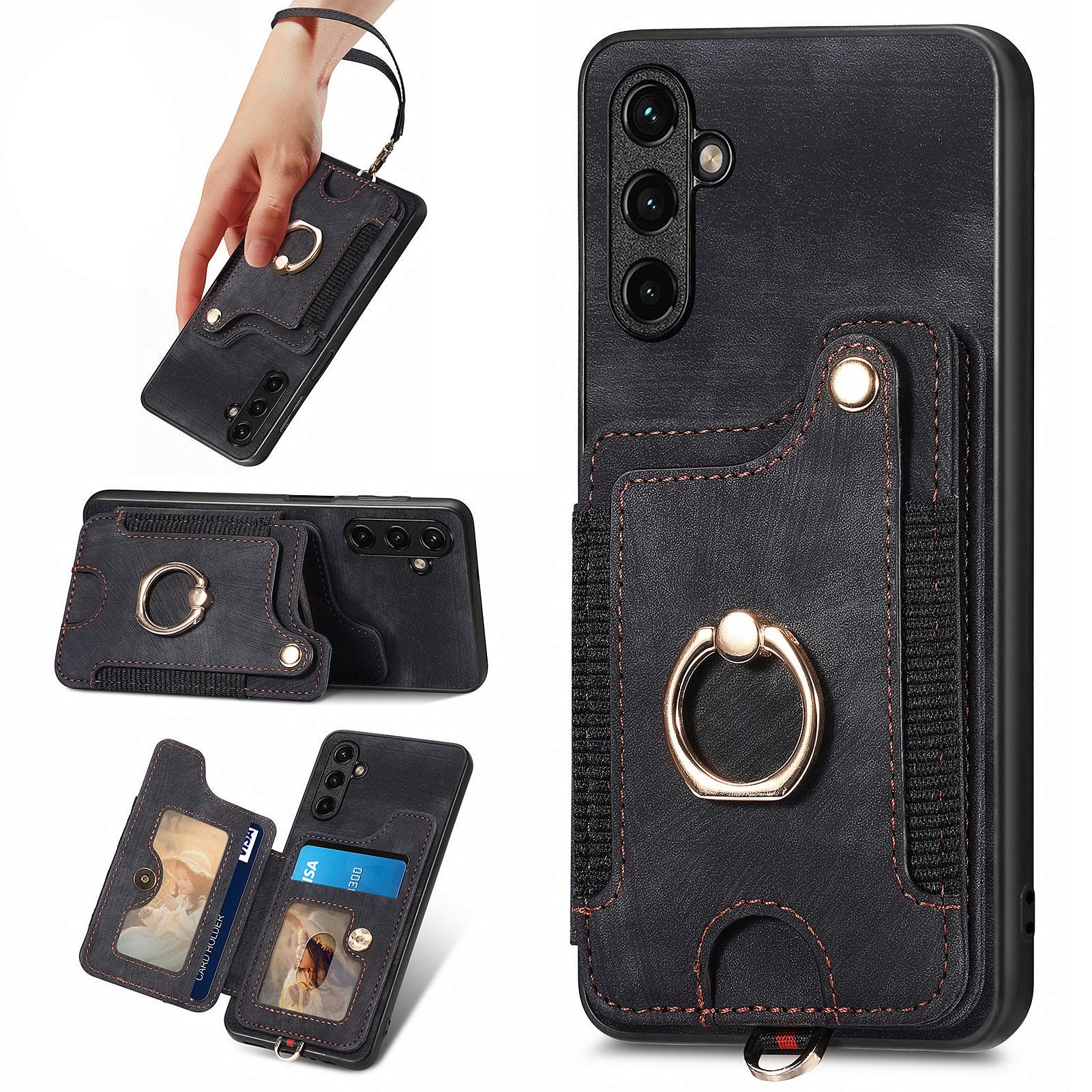 D4 For Samsung Galaxy A35 5G Case RFID Blocking Card Slots Protective Shell