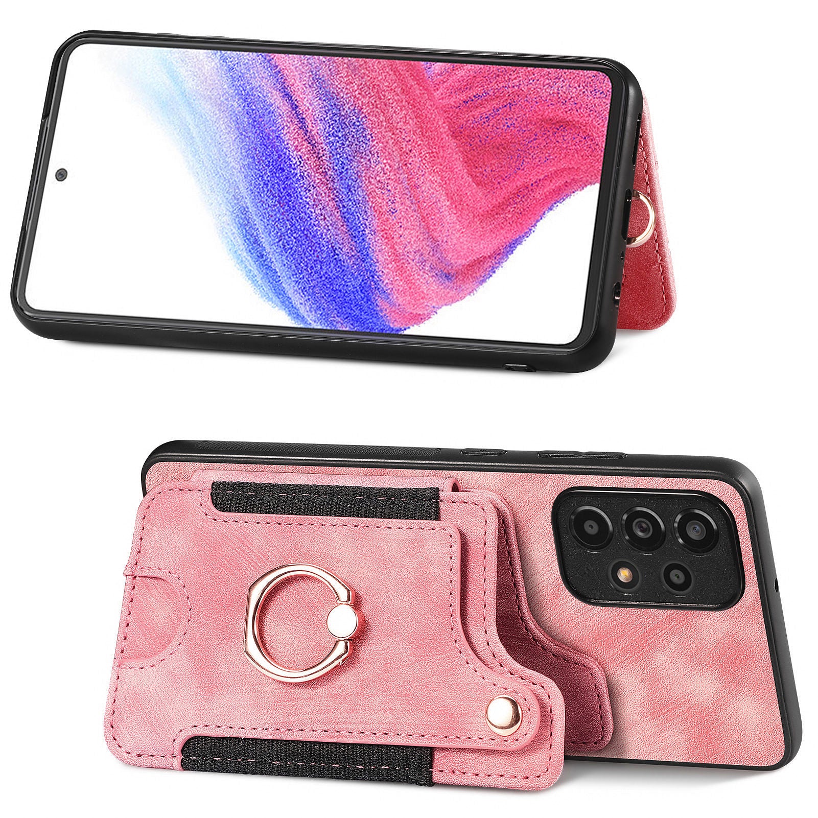 D4 For Samsung Galaxy A53 5G Case RFID Blocking Card Holder PU Leather Retro Back Cover