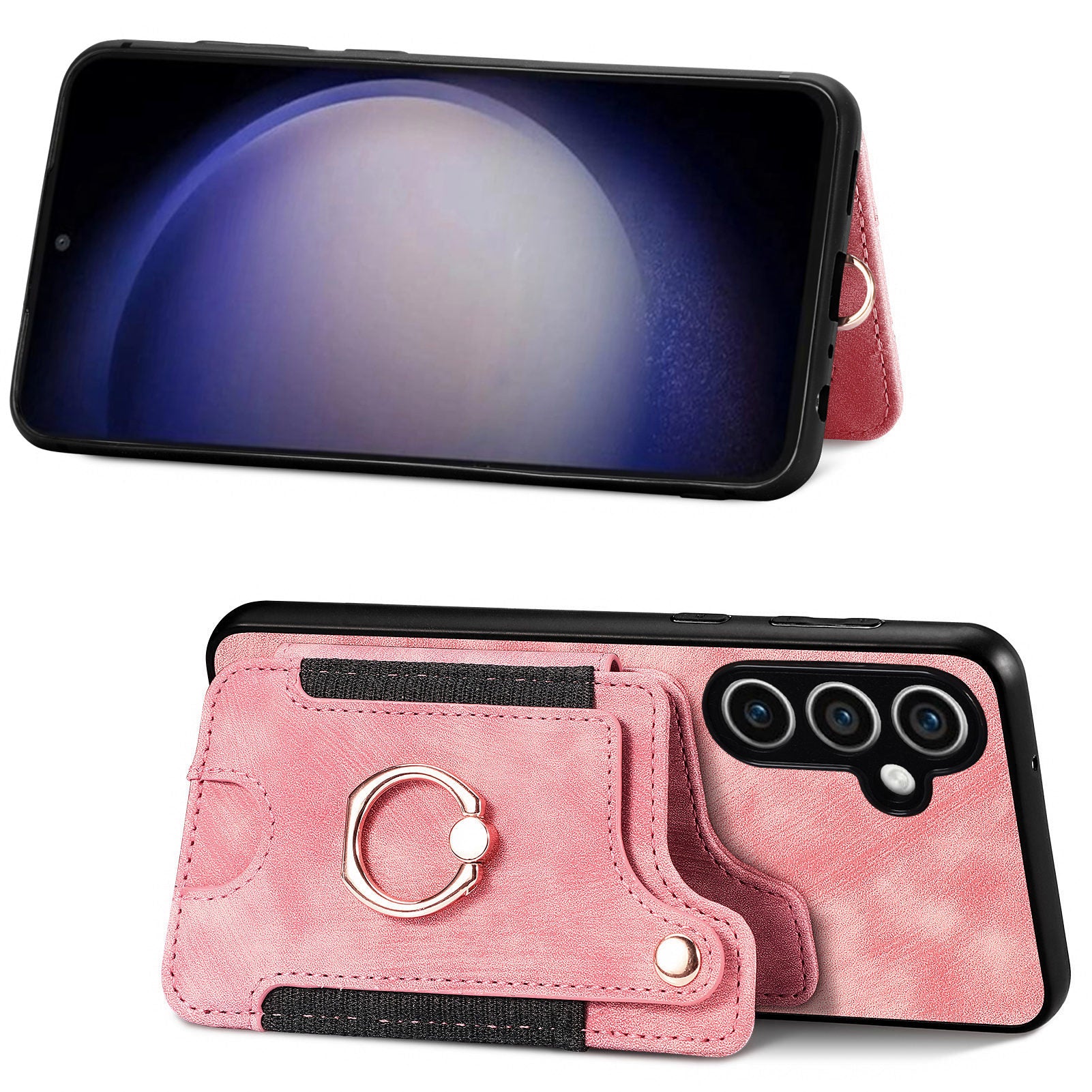 D4 For Samsung Galaxy S23 FE Case with Hand Strap PU Leather RFID Blocking Phone Cover