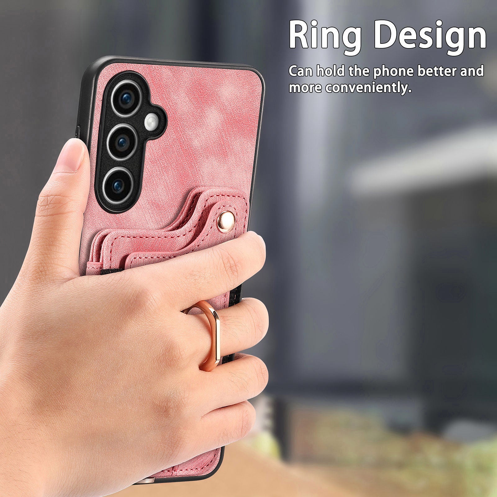 D4 For Samsung Galaxy S23 FE Case with Hand Strap PU Leather RFID Blocking Phone Cover