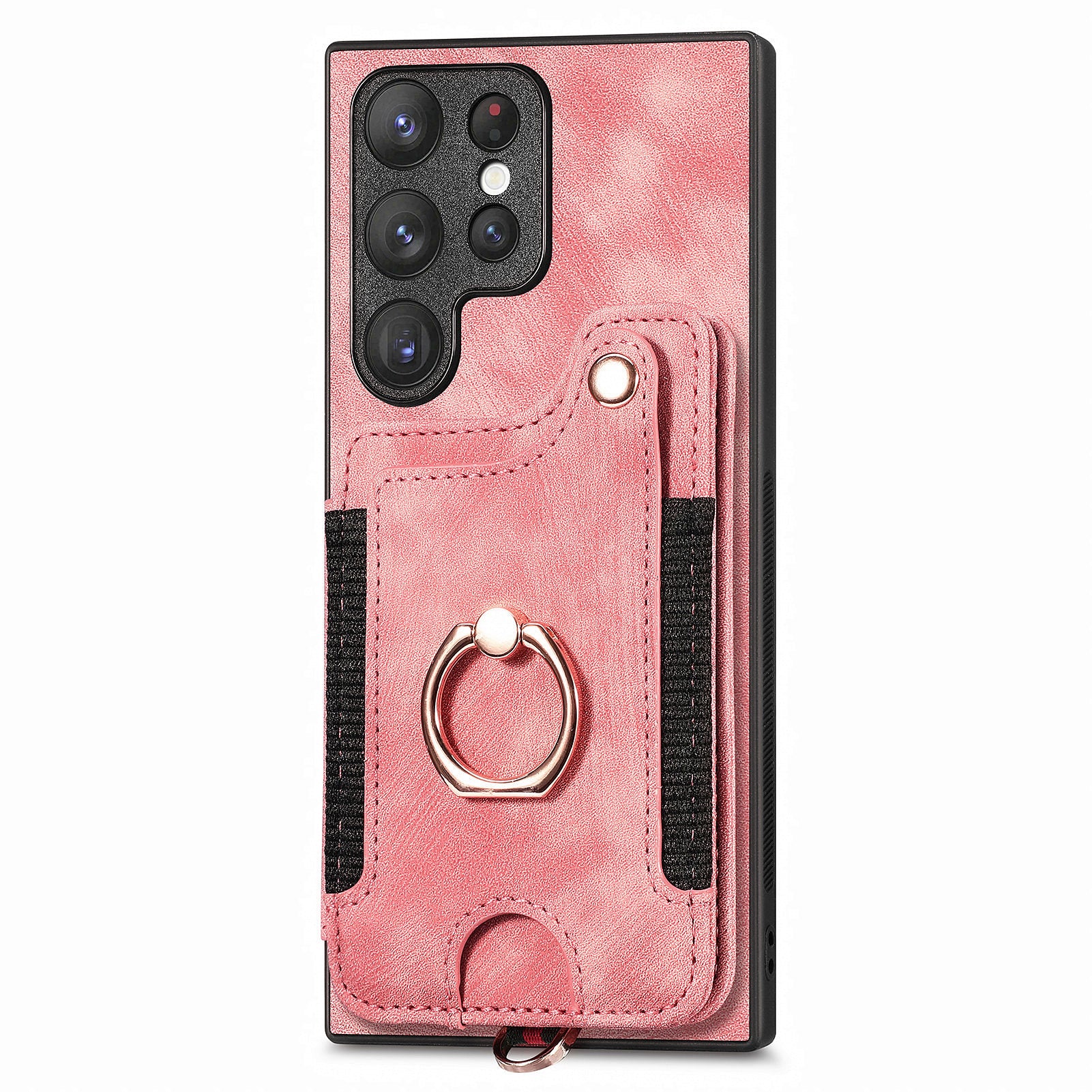 D4 For Samsung Galaxy S23 Ultra RFID Blocking Vintage Phone Case Card Slots Kickstand Cover