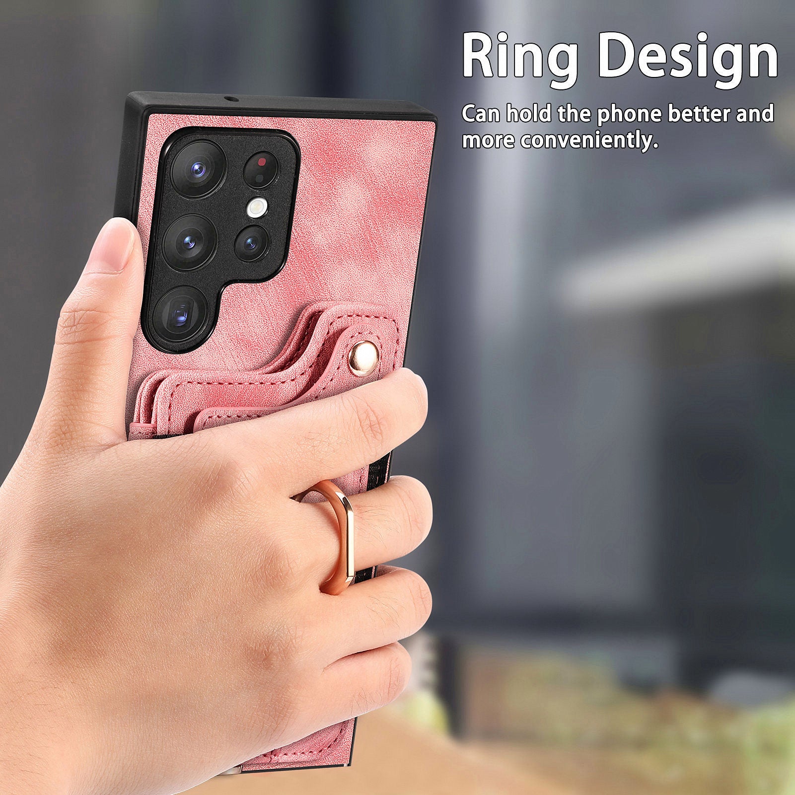 D4 For Samsung Galaxy S23 Ultra RFID Blocking Vintage Phone Case Card Slots Kickstand Cover