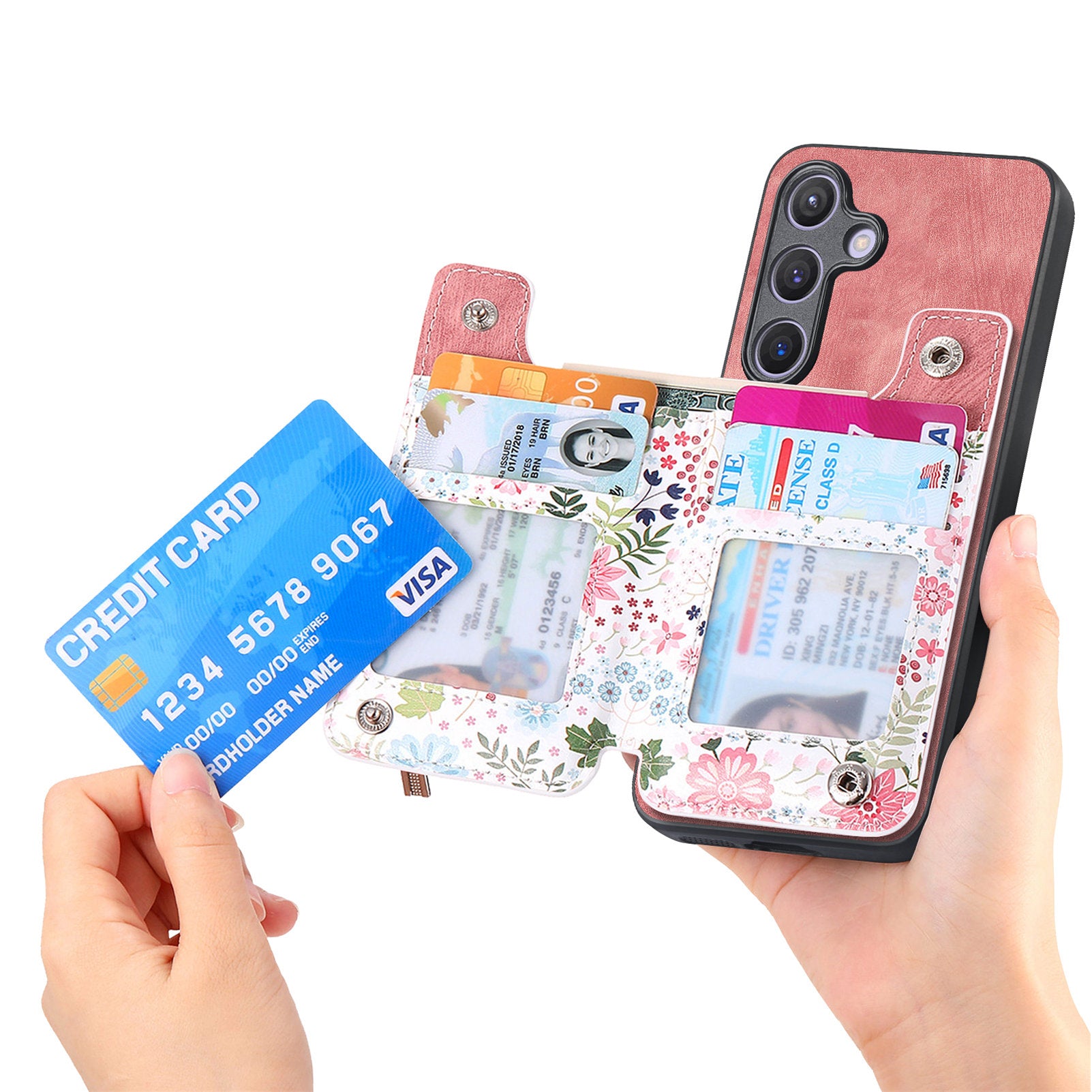 D10 For Samsung Galaxy S23 FE Case Pattern Printed Kickstand Wallet Leather+TPU Phone Cover