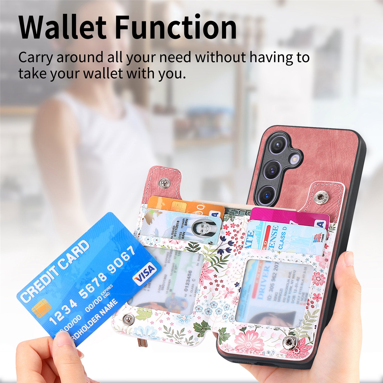 D10 For Samsung Galaxy S23 FE Case Pattern Printed Kickstand Wallet Leather+TPU Phone Cover