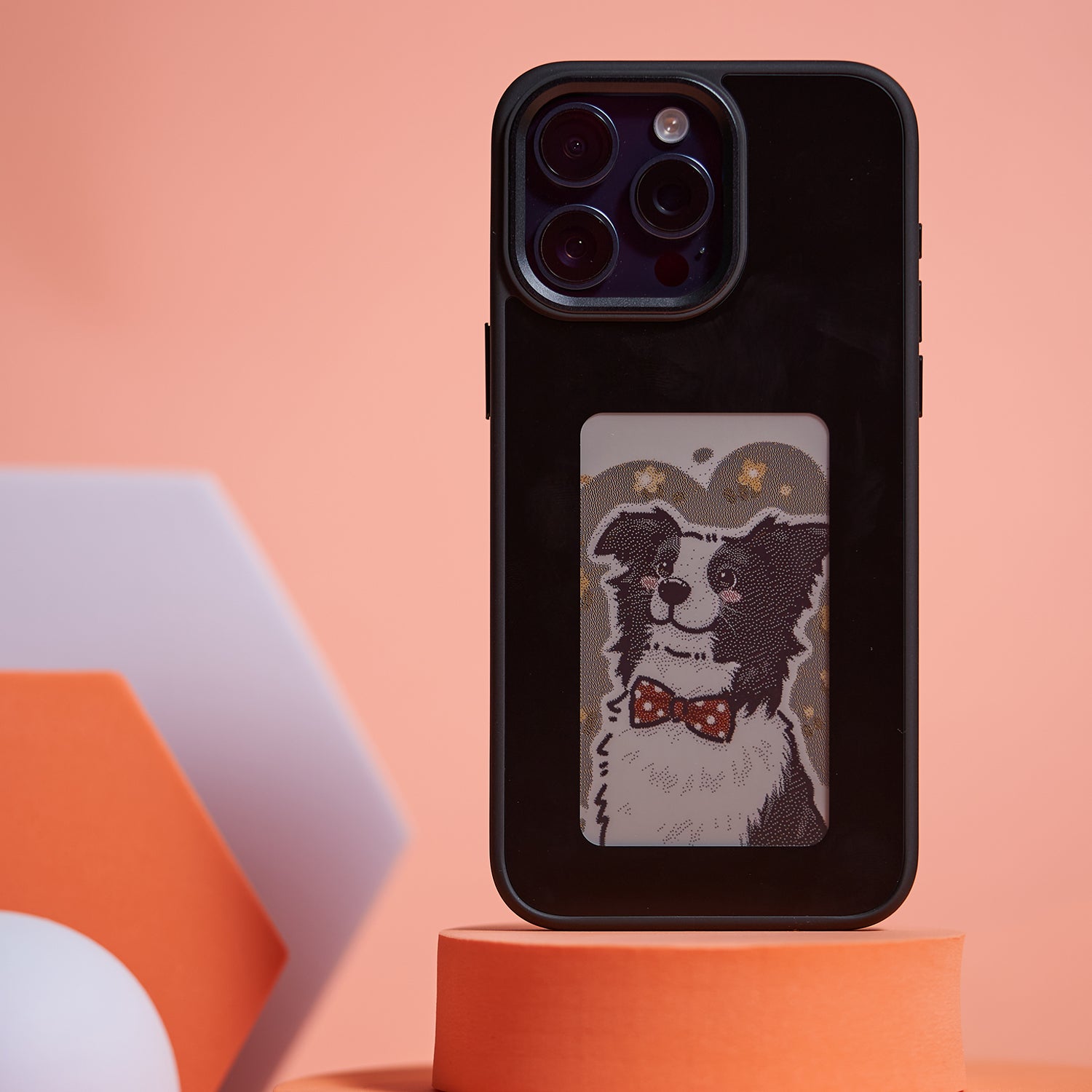 INKZONE For iPhone 13 Pro Max Case PC+TPU 4-Color E Ink Case Phone Cover DIY Images NFC Transmission