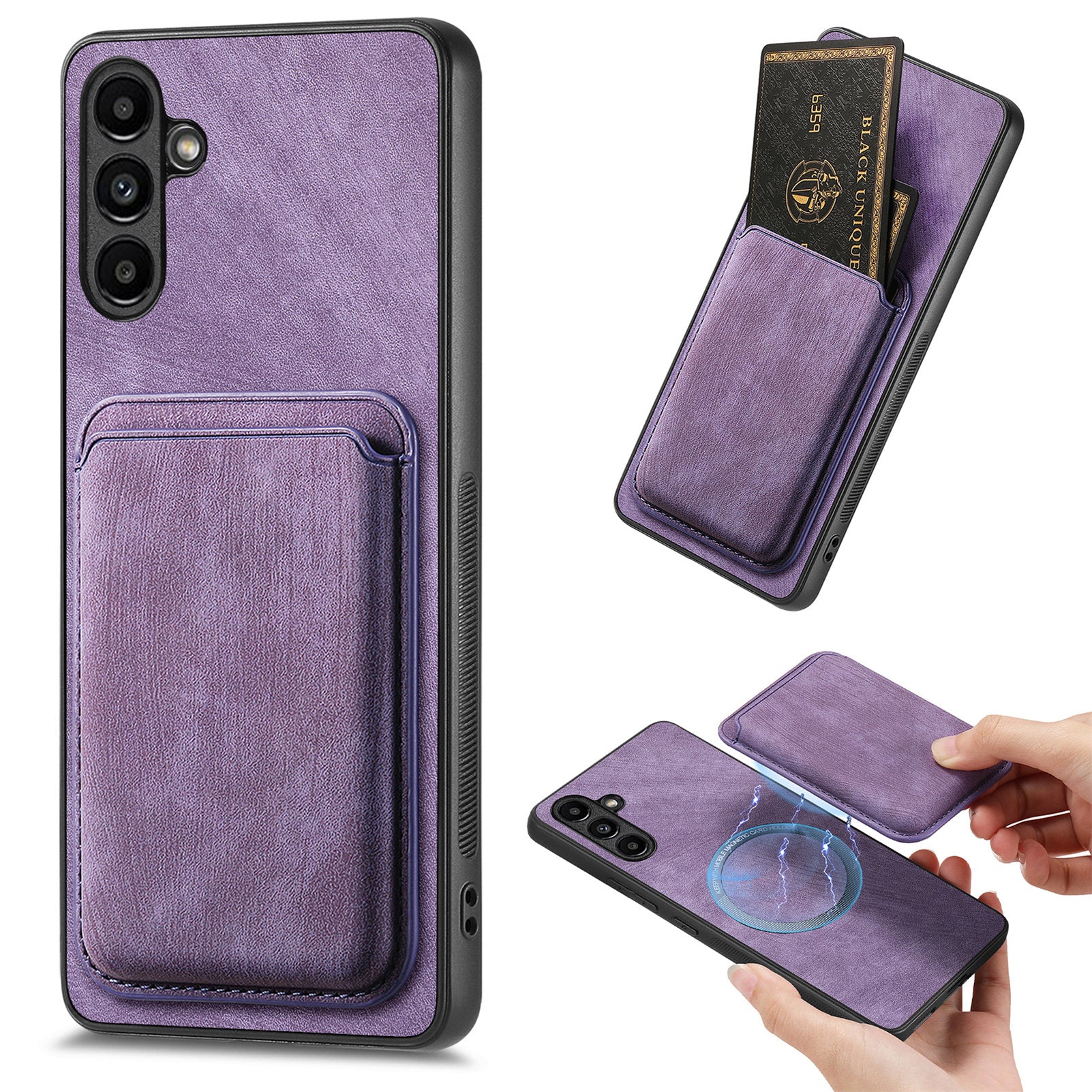 D12 For Samsung Galaxy M15 5G Magnetic Card Holder Case Vintage PU+TPU Phone Cover