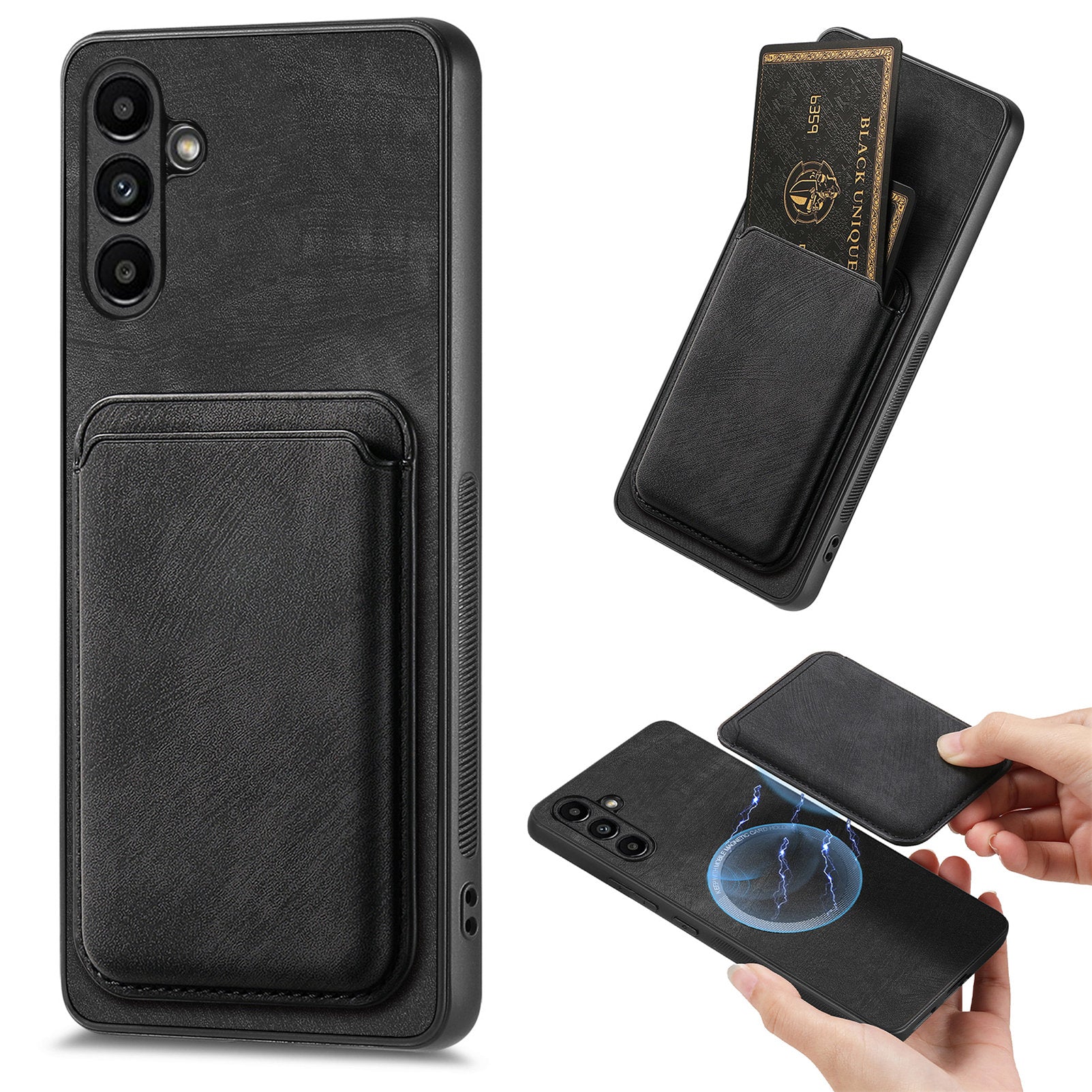 D12 For Samsung Galaxy M15 5G Magnetic Card Holder Case Vintage PU+TPU Phone Cover