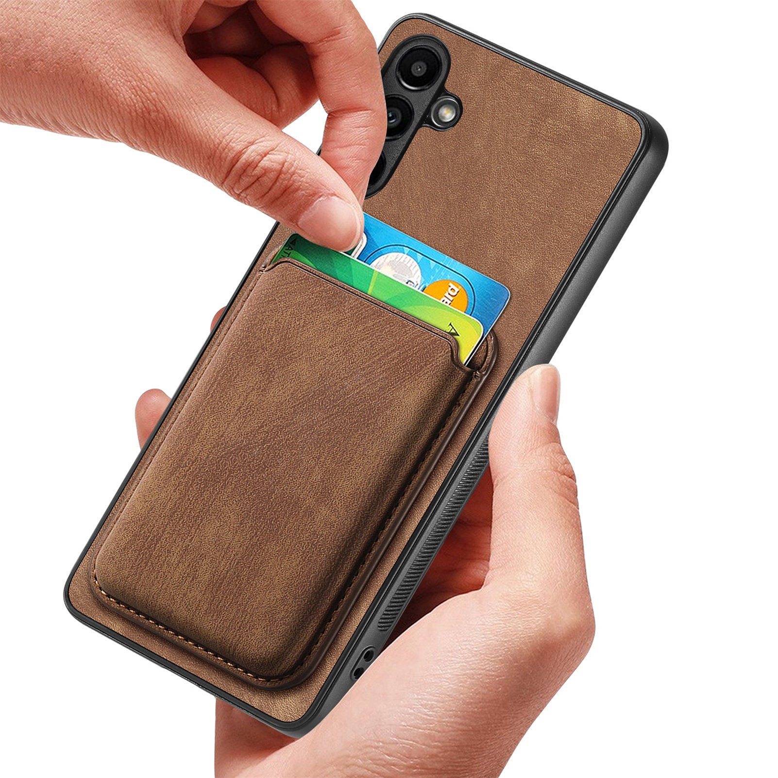 D12 For Samsung Galaxy A55 5G Case Leather+TPU Magnetic Card Holder Phone Back Cover