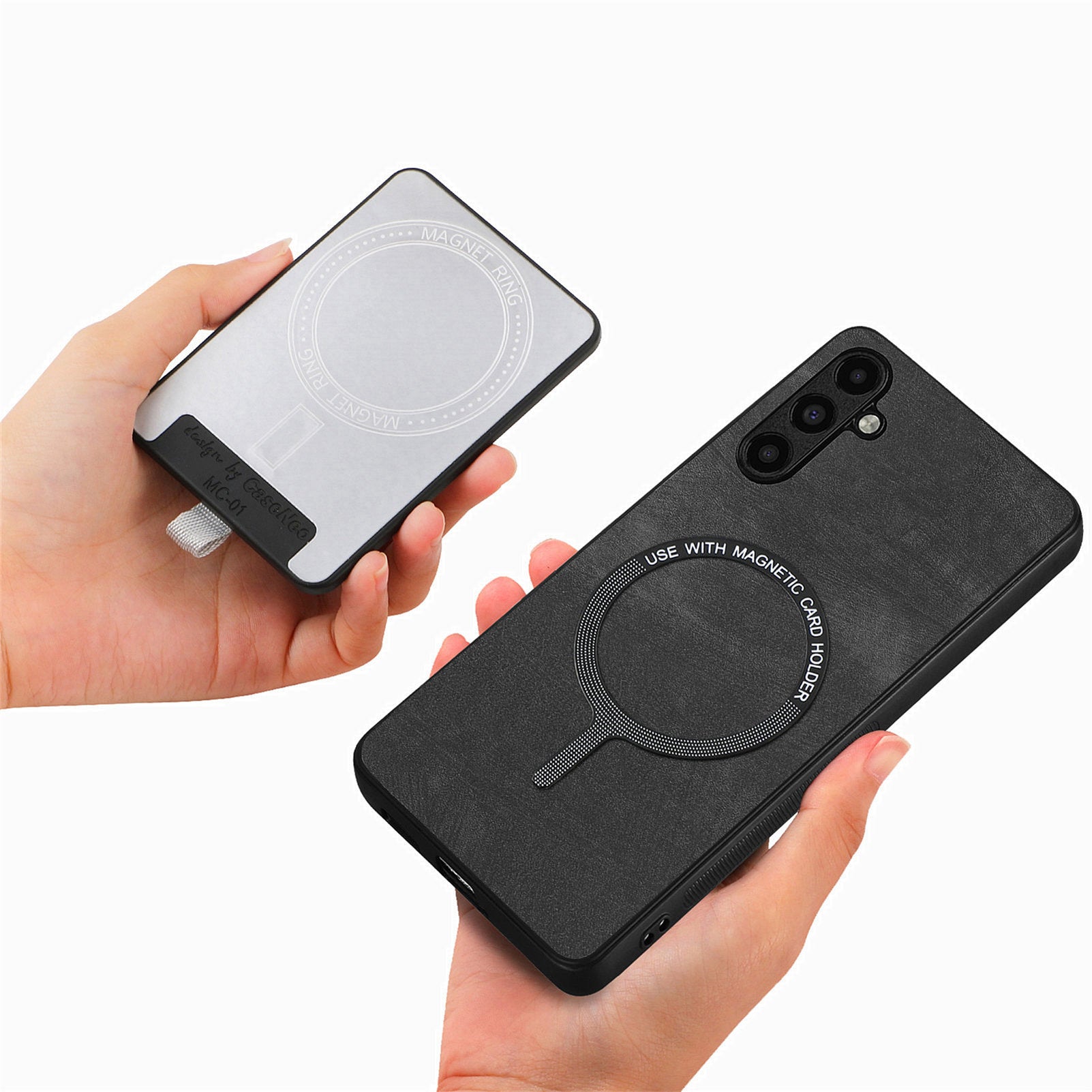 D7 For Samsung Galaxy M15 5G Magnetic Case Retro Detachable Card Holder Phone Shell