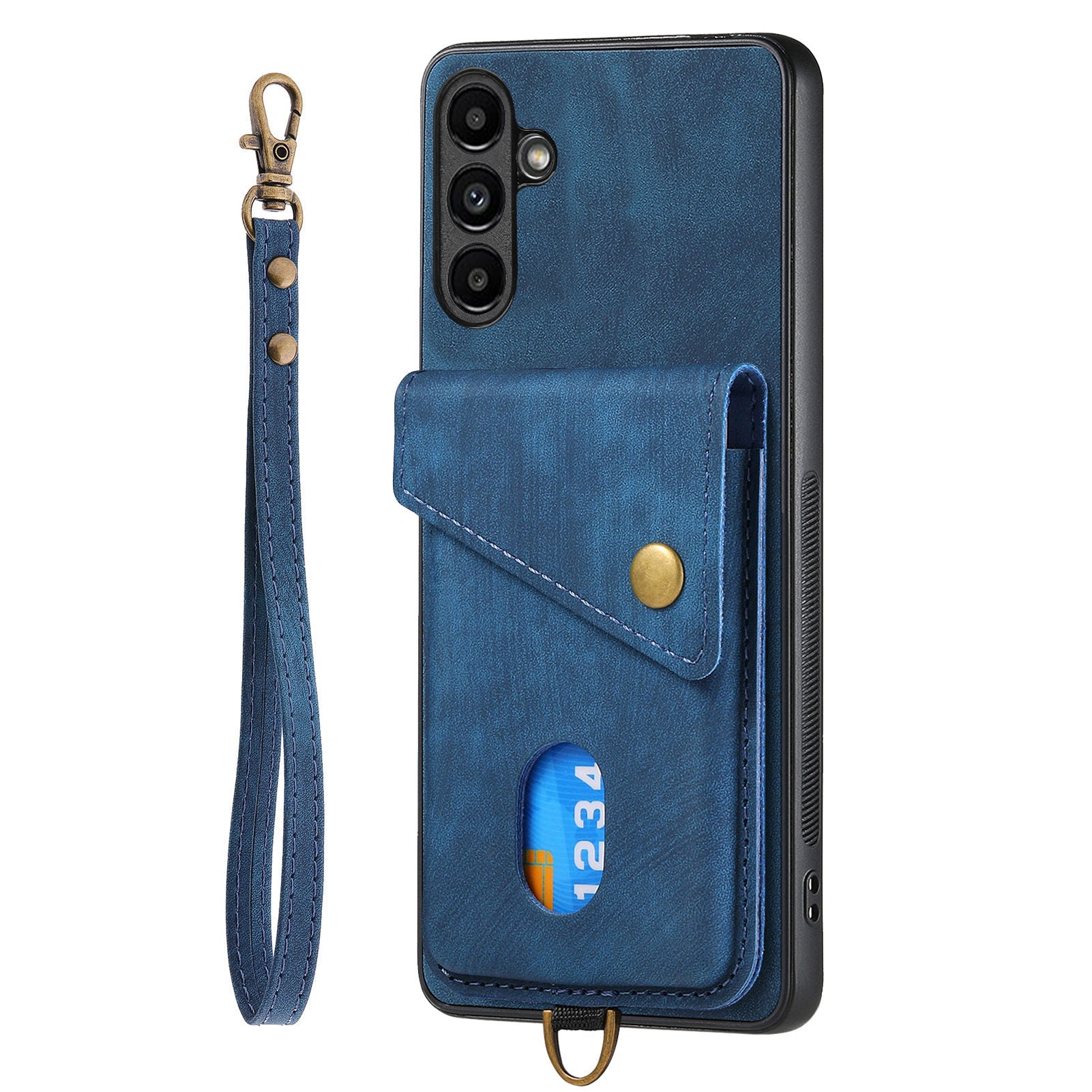 D1 For Samsung Galaxy A55 5G Case Retro Leather+TPU Phone Cover with Card Bag
